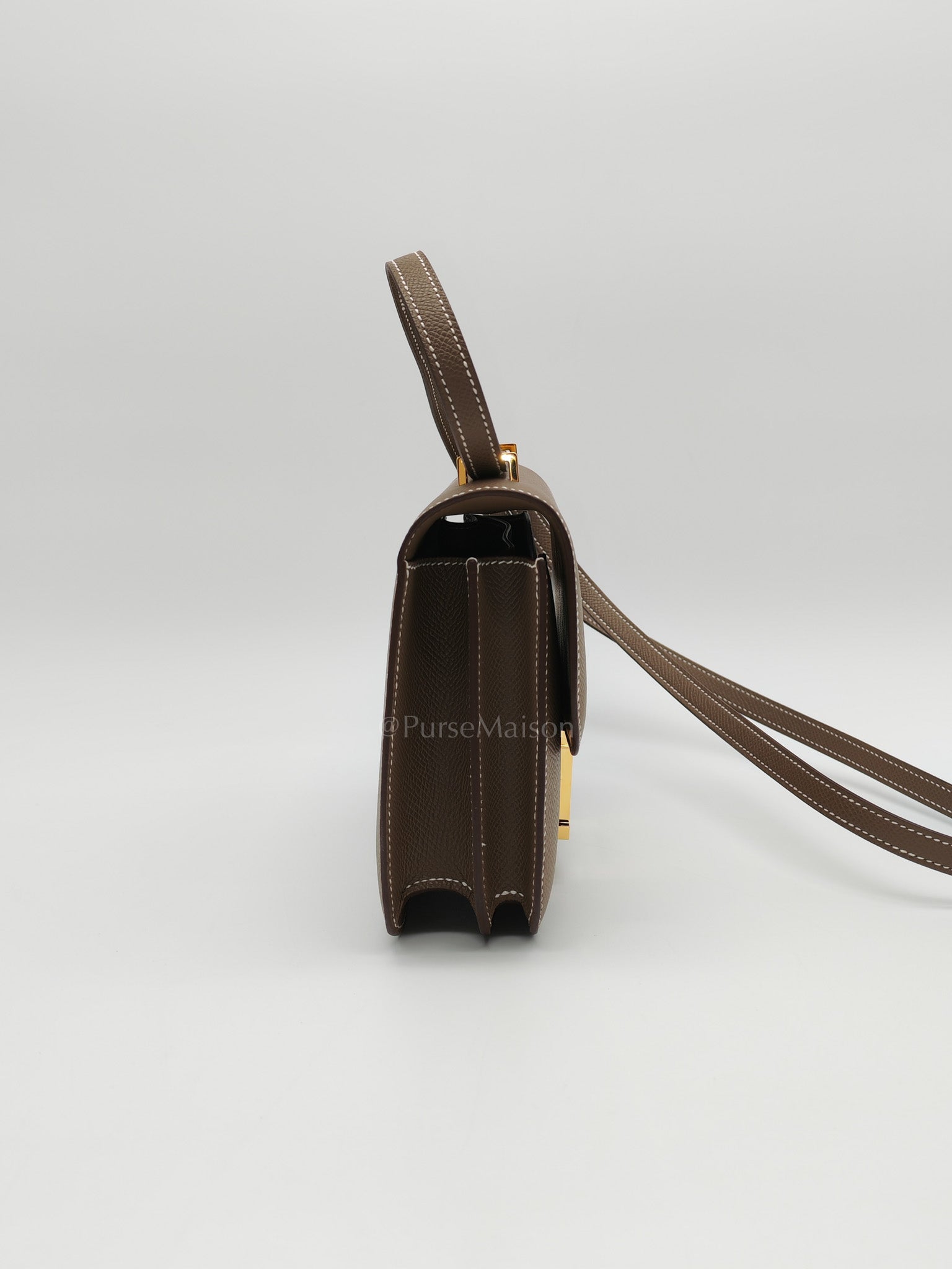 Constance 18 in Etoupe Epsom Leather and Gold Hardware Stamp K(2025) | Purse Maison Luxury Bags Shop