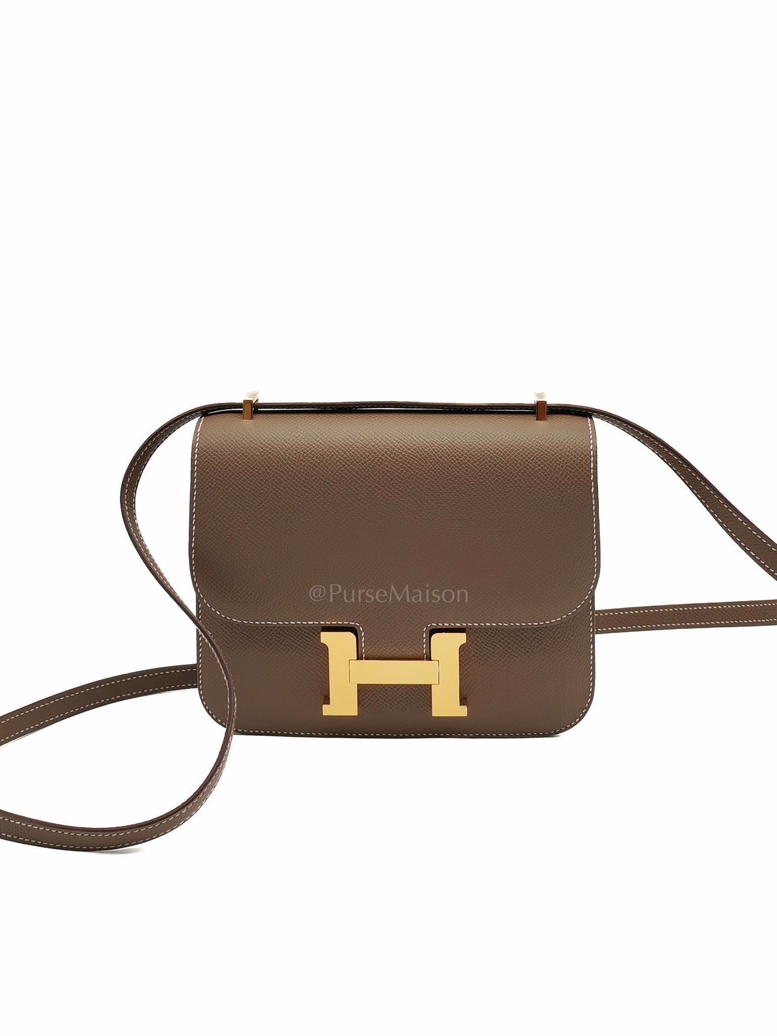 Constance 18 in Etoupe Epsom Leather and Gold Hardware Stamp K (2025) | Purse Maison Luxury Bags Shop