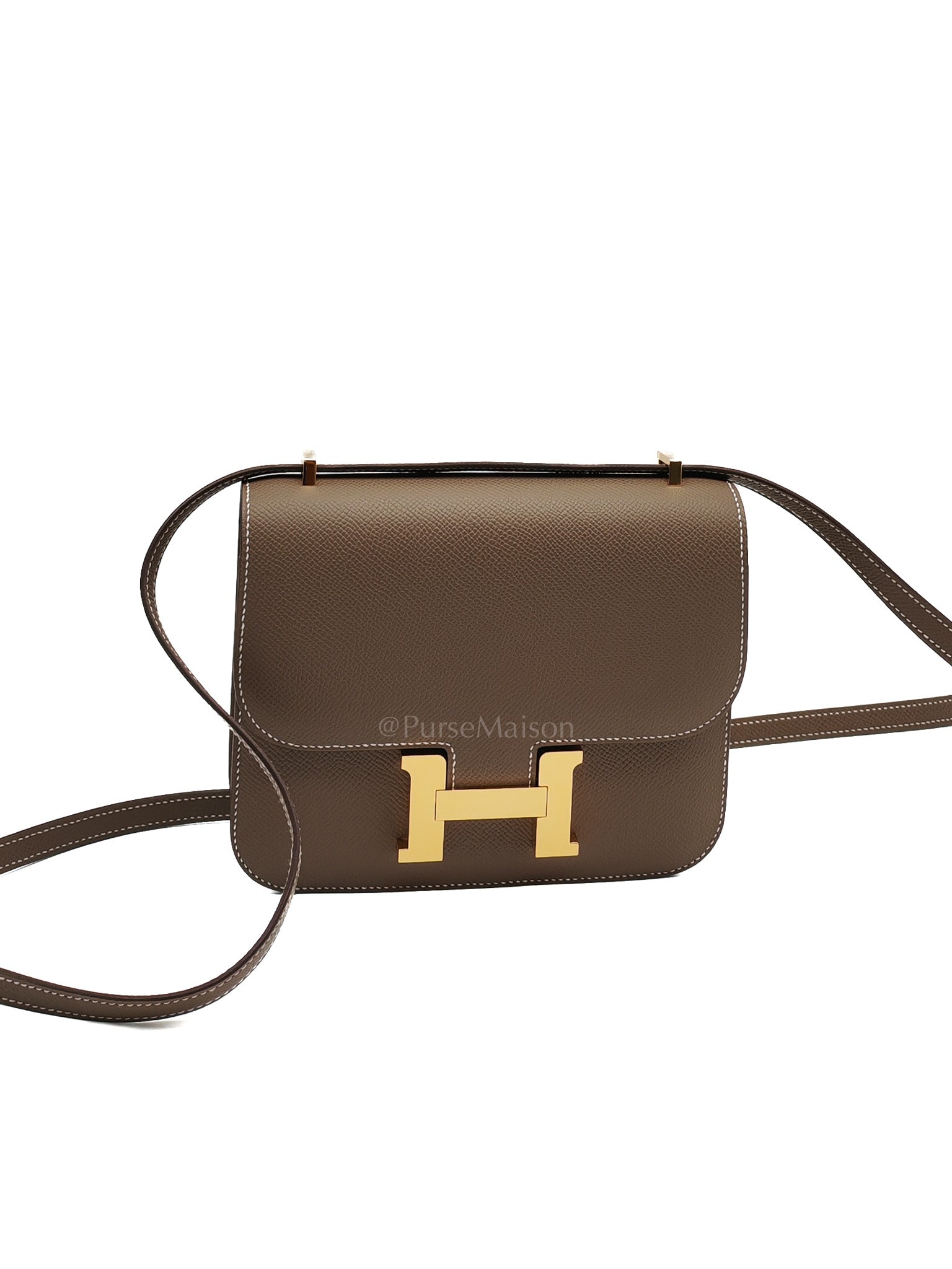 Constance 18 in Etoupe Epsom Leather and Gold Hardware Stamp K(2025) | Purse Maison Luxury Bags Shop