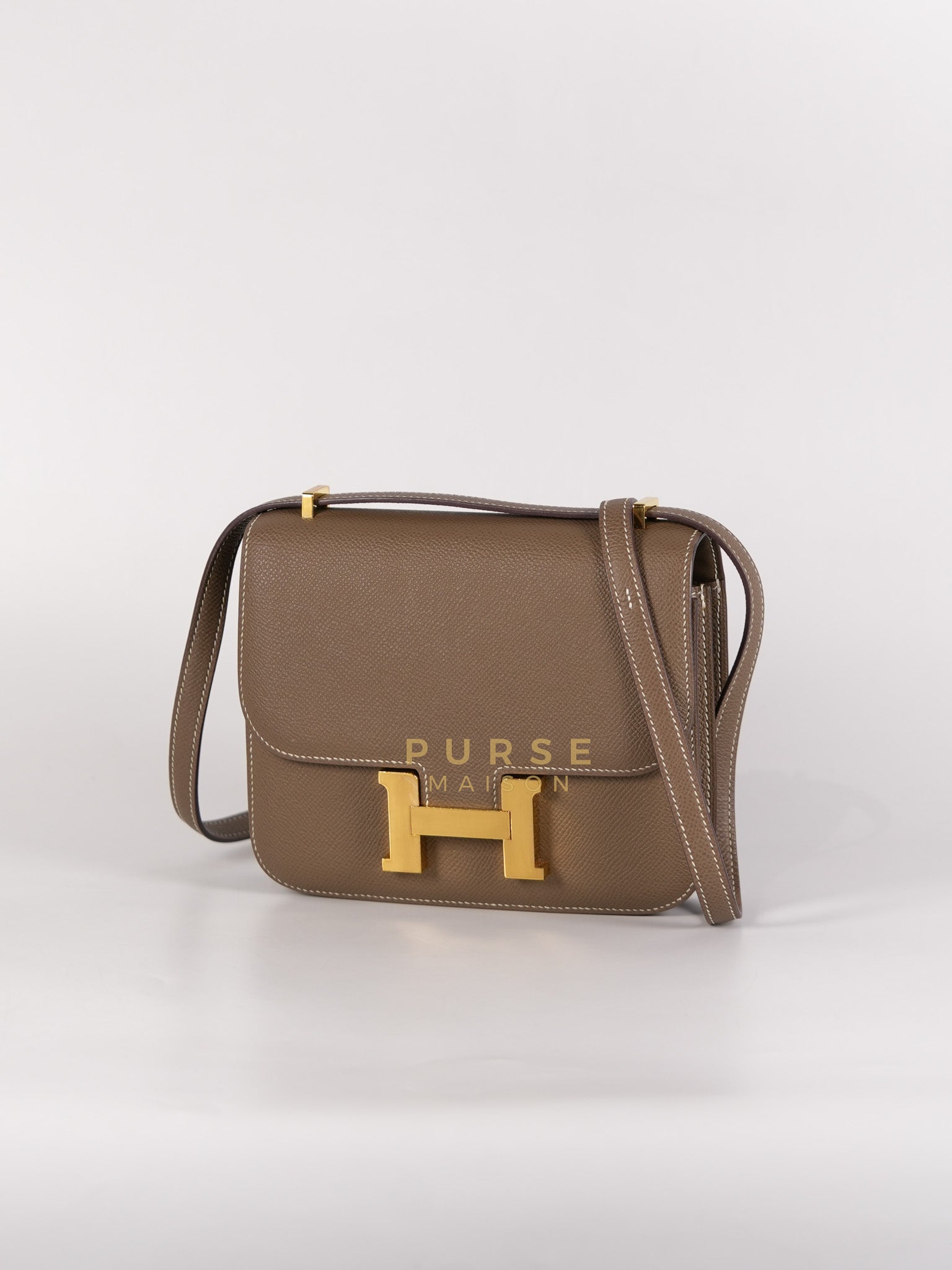 Constance 18 in Etoupe Epsom Leather and Gold Hardware Stamp Z (2021) | Purse Maison Luxury Bags Shop