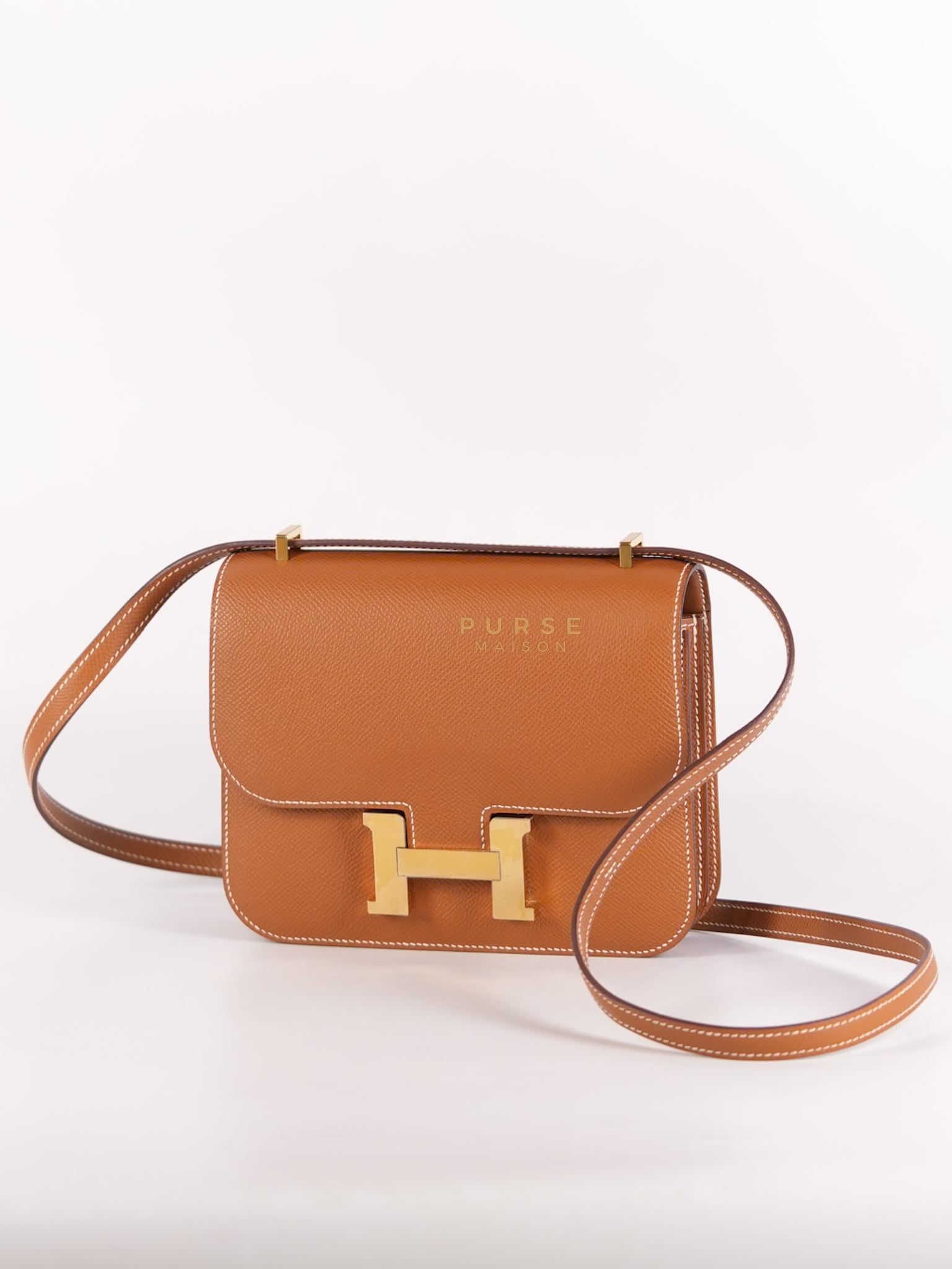 Constance 18 in Gold Epsom Leather and Gold Hardware Stamp U (2022) | Purse Maison Luxury Bags Shop