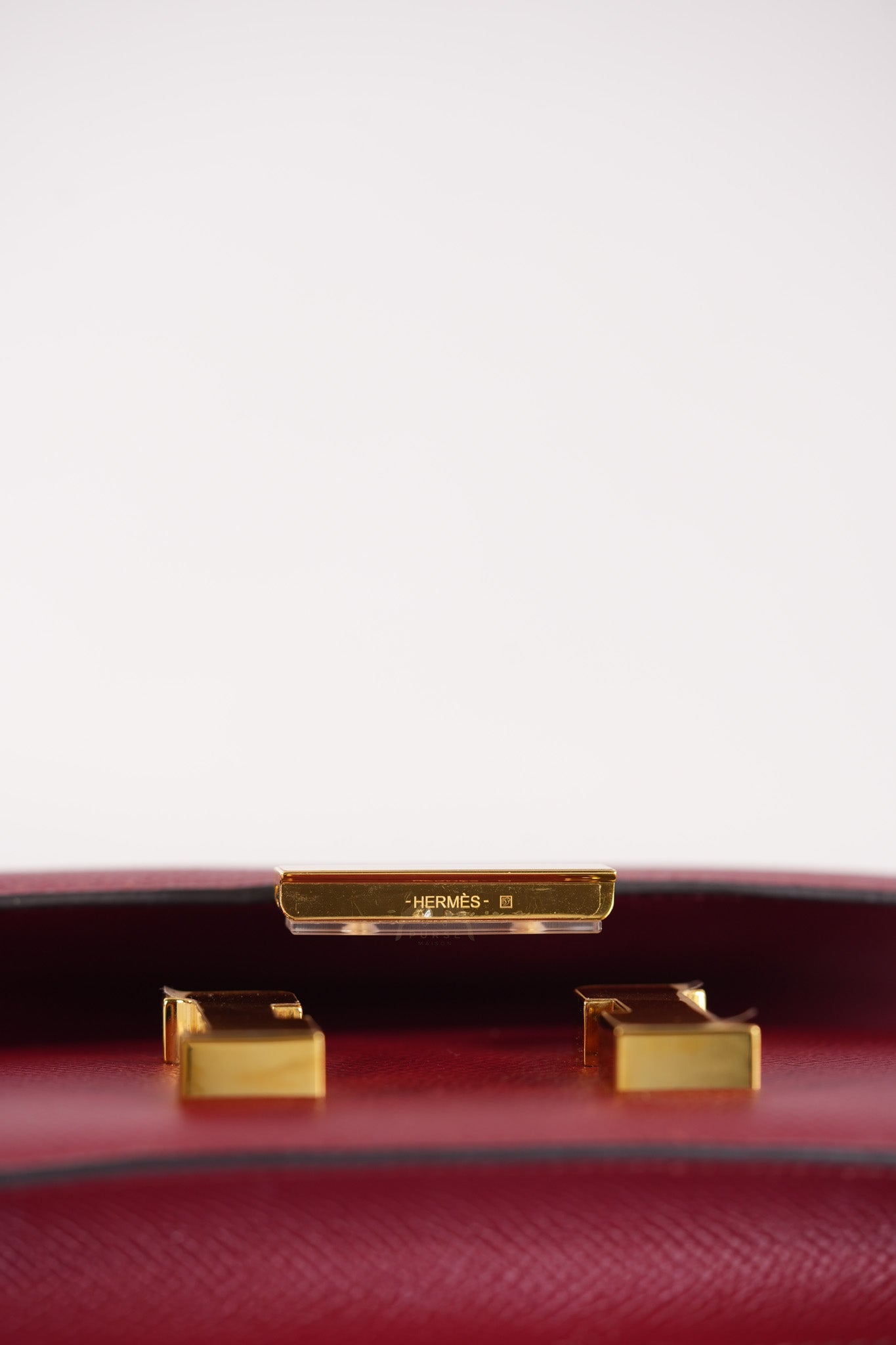 Constance 18 in Rouge Grenat Epsom Leather and Gold Hardware Stamp U (2022) | Purse Maison Luxury Bags Shop