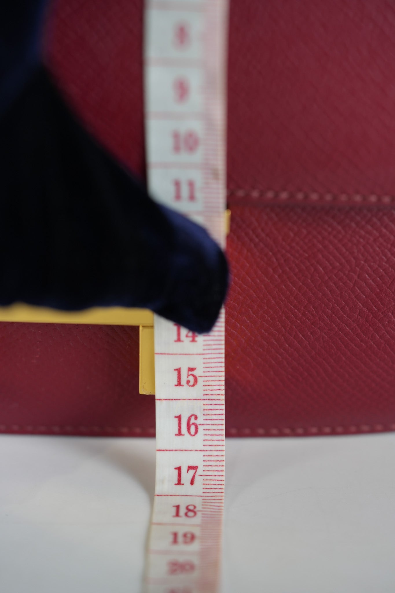 Constance 18 in Rouge Grenat Epsom Leather and Gold Hardware Stamp U (2022) | Purse Maison Luxury Bags Shop