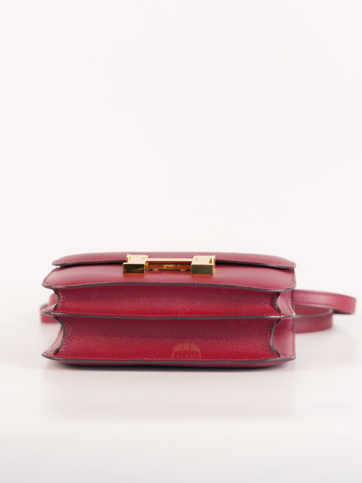 Constance 18 in Rouge Grenat Epsom Leather and Gold Hardware Stamp U (2022) | Purse Maison Luxury Bags Shop