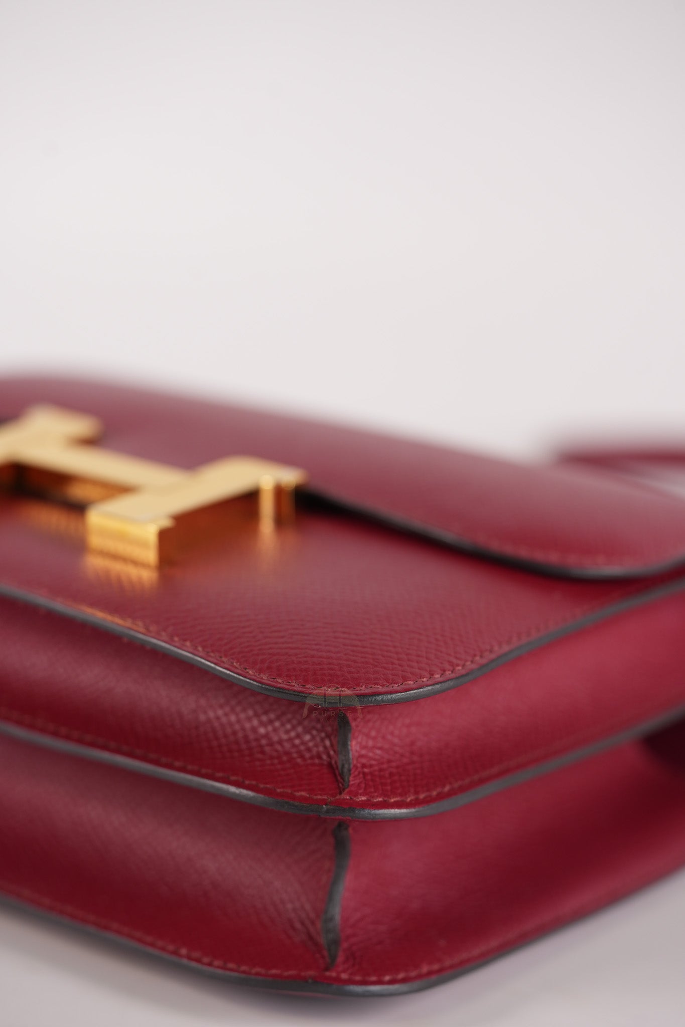 Constance 18 in Rouge Grenat Epsom Leather and Gold Hardware Stamp U (2022) | Purse Maison Luxury Bags Shop
