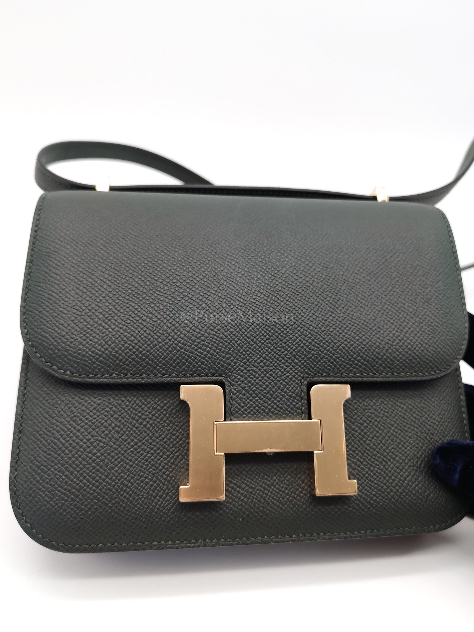 Constance 18 Vert Mangrove Epsom Leather in Permabrass Hardware Stamp K(2025) | Purse Maison Luxury Bags Shop