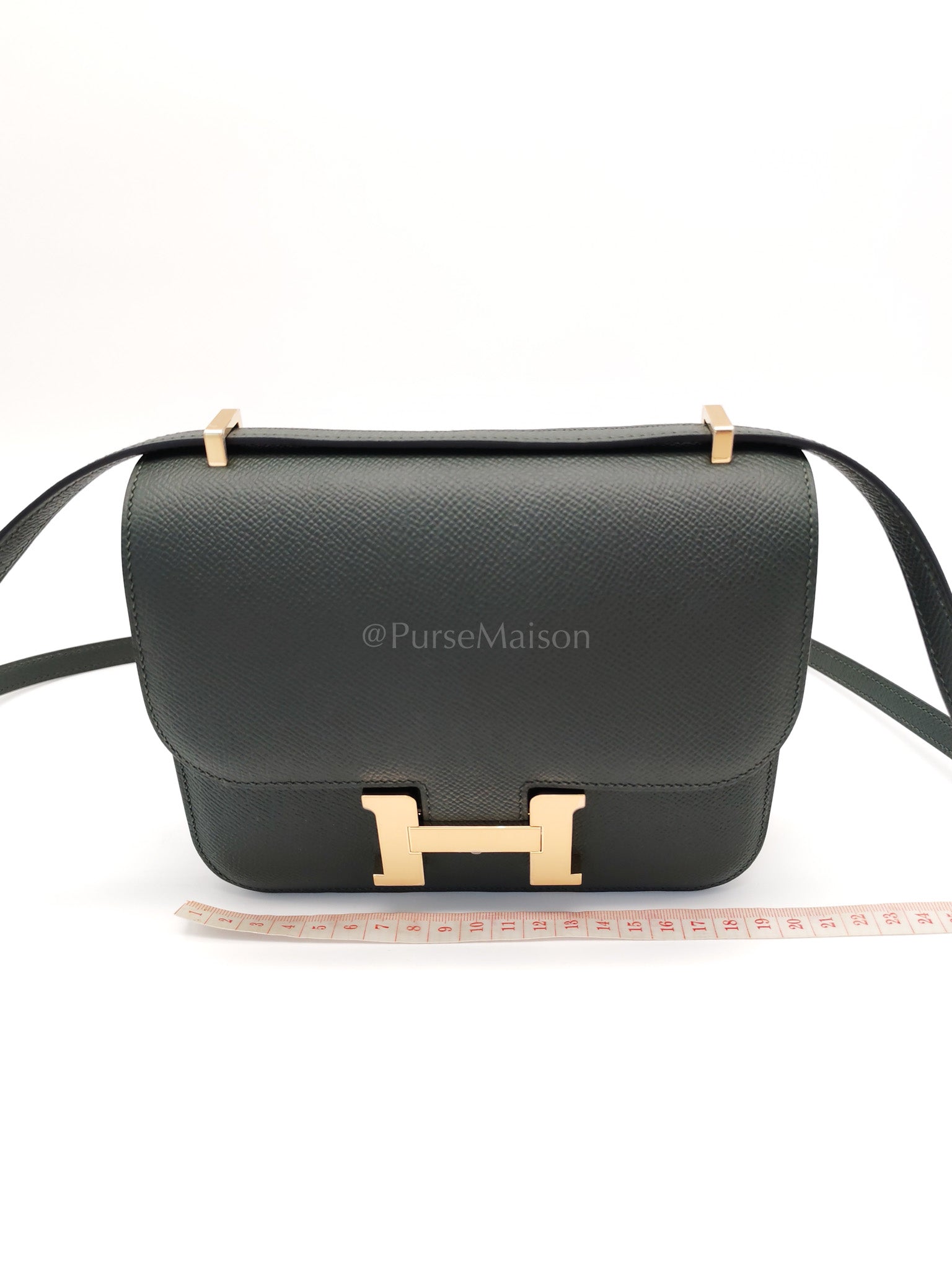 Constance 18 Vert Mangrove Epsom Leather in Permabrass Hardware Stamp K(2025) | Purse Maison Luxury Bags Shop