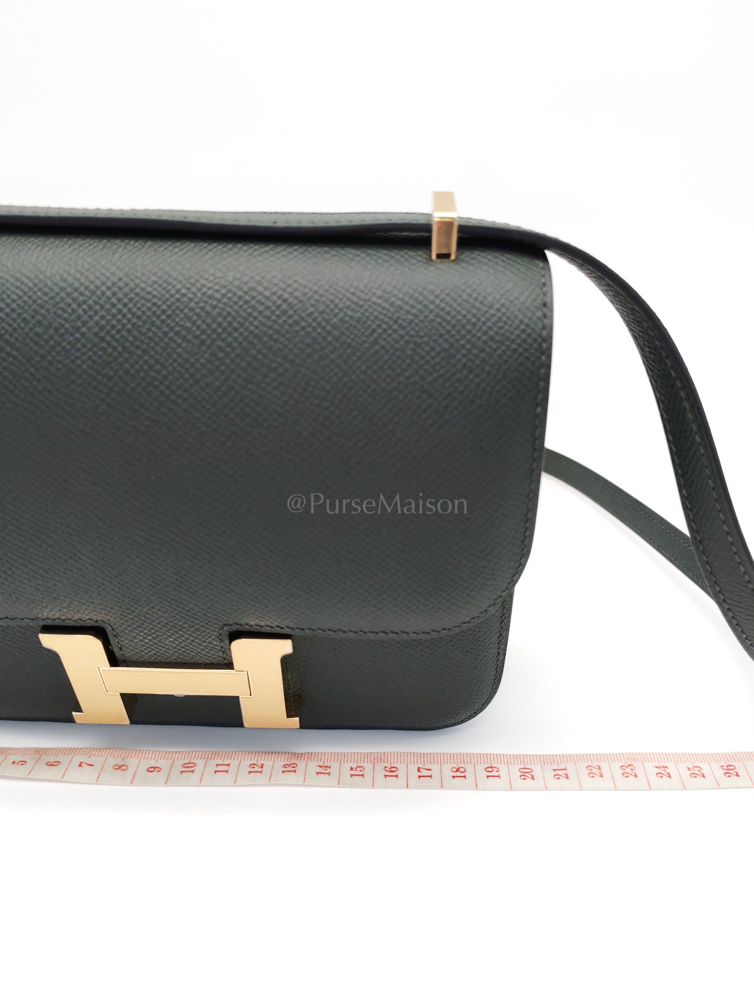 Constance 18 Vert Mangrove Epsom Leather in Permabrass Hardware Stamp K(2025) | Purse Maison Luxury Bags Shop