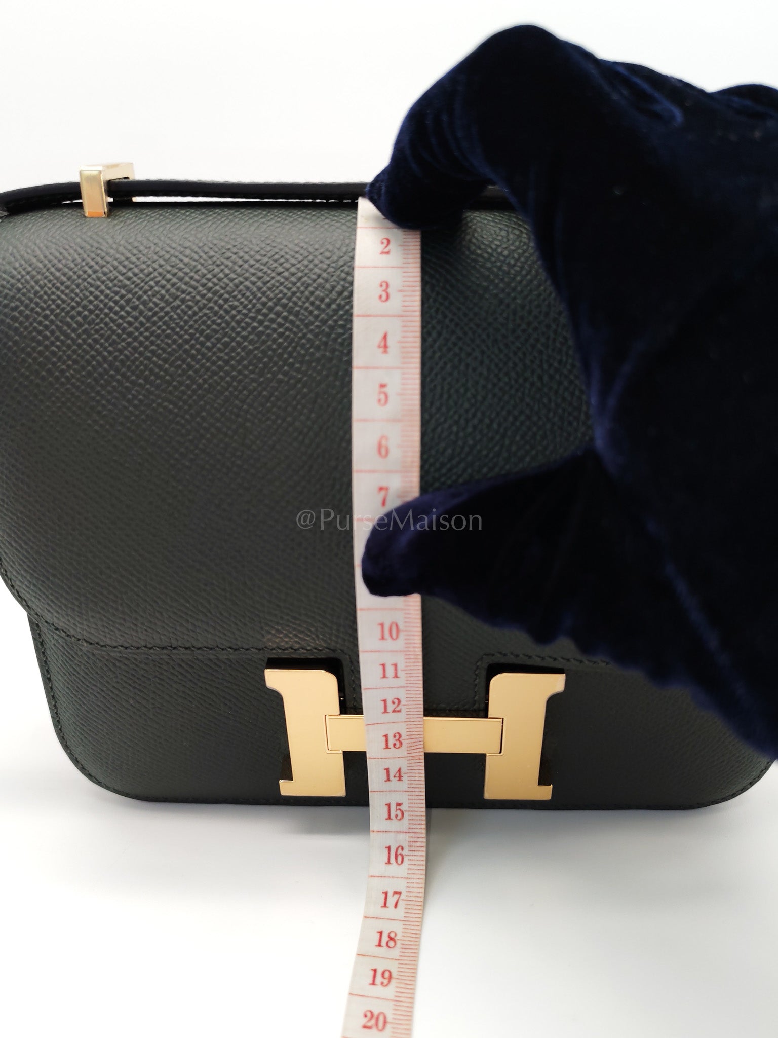 Constance 18 Vert Mangrove Epsom Leather in Permabrass Hardware Stamp K(2025) | Purse Maison Luxury Bags Shop
