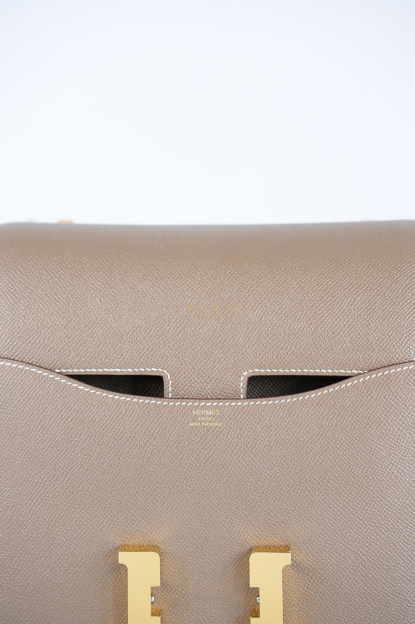 Constance 24 Etoupe in Epsom Leather and Gold Hardware Stamp C (2018) | Purse Maison Luxury Bags Shop