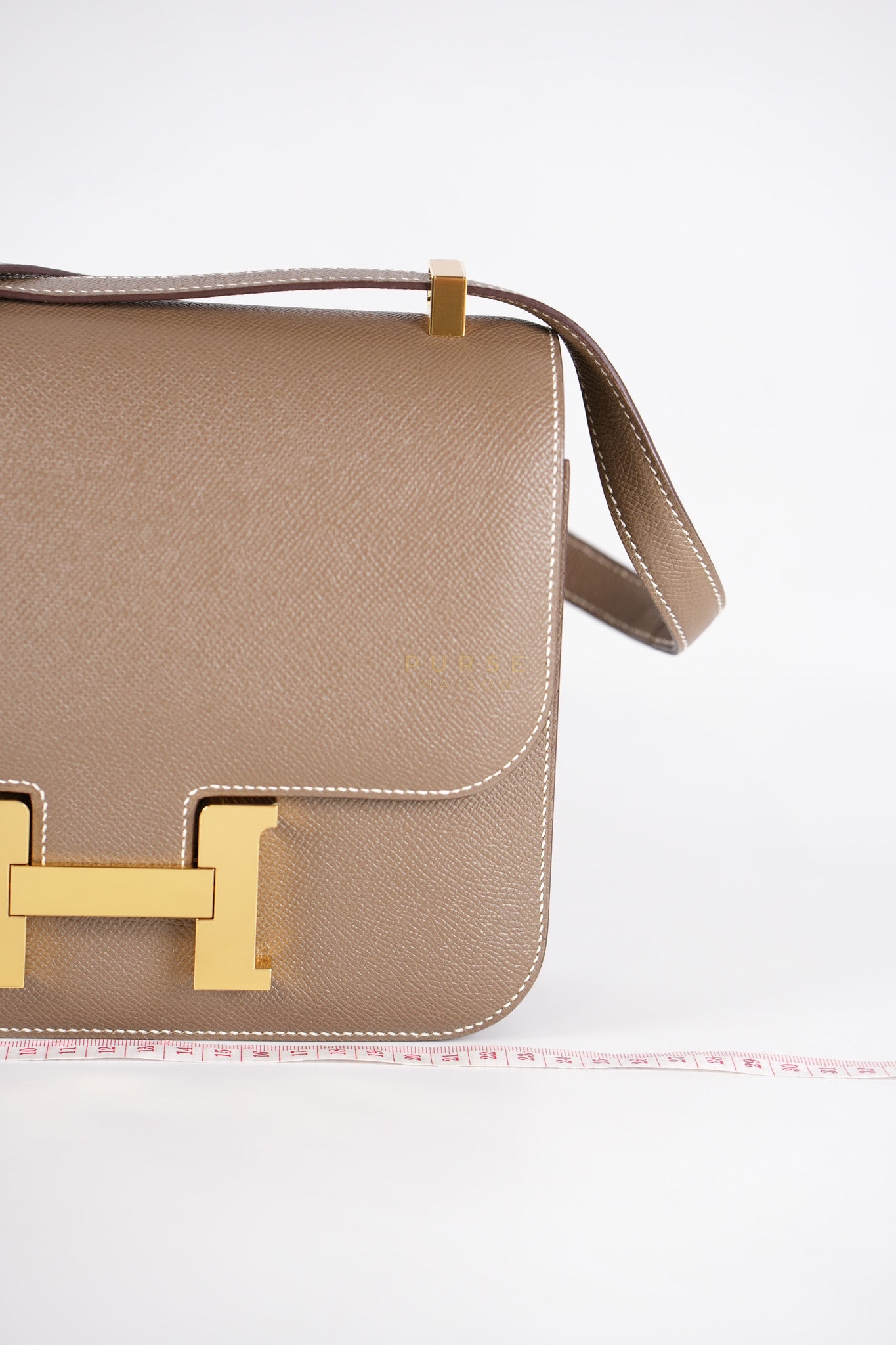 Constance 24 Etoupe in Epsom Leather and Gold Hardware Stamp C (2018) | Purse Maison Luxury Bags Shop