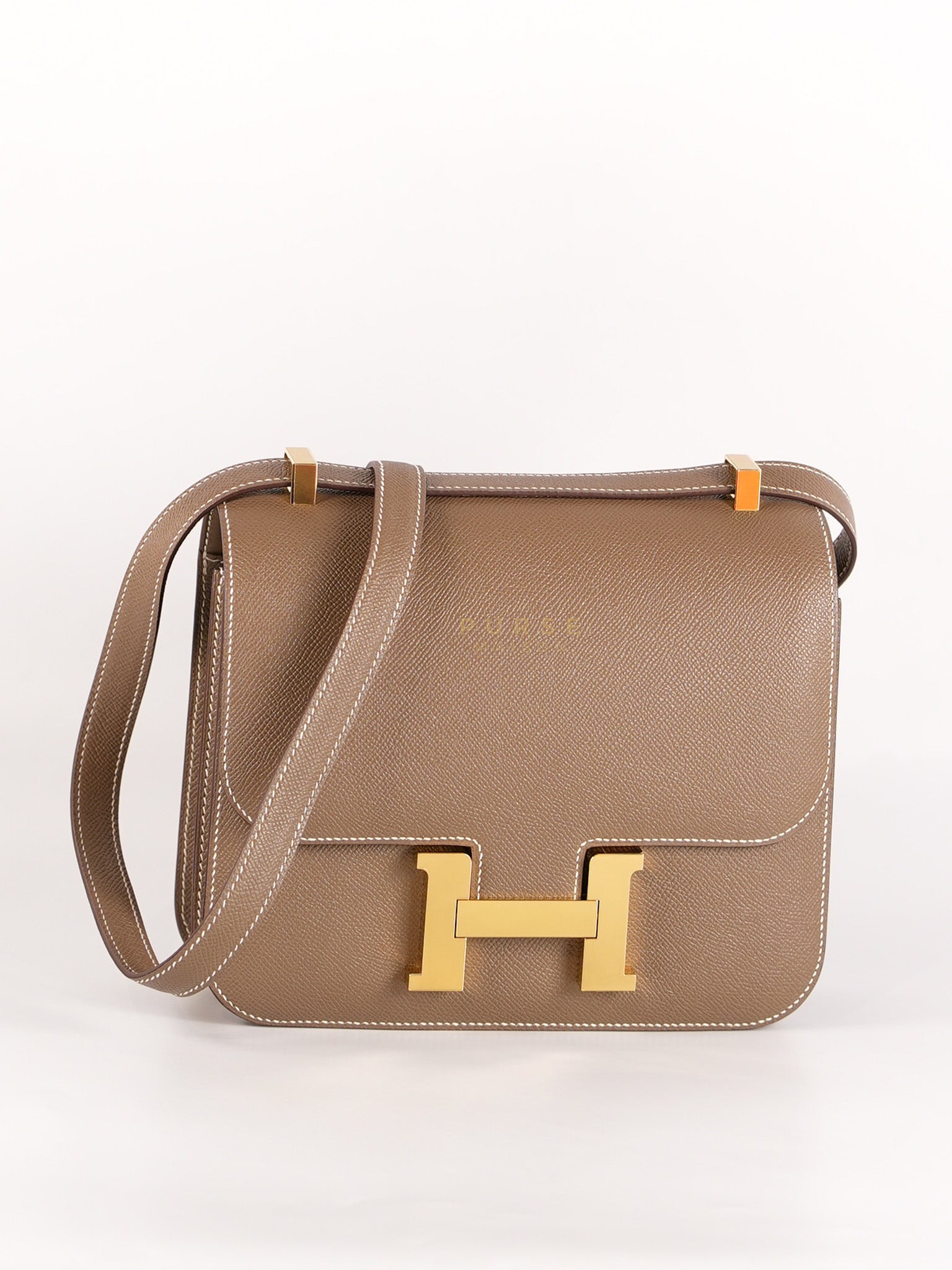 Constance 24 Etoupe in Epsom Leather and Gold Hardware Stamp C (2018) | Purse Maison Luxury Bags Shop
