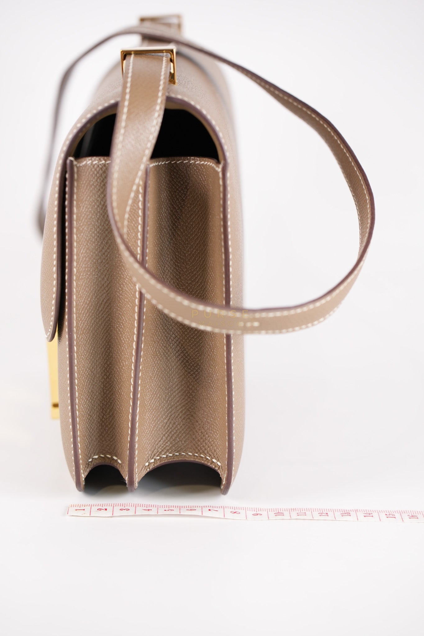 Constance 24 Etoupe in Epsom Leather and Gold Hardware Stamp C (2018) | Purse Maison Luxury Bags Shop