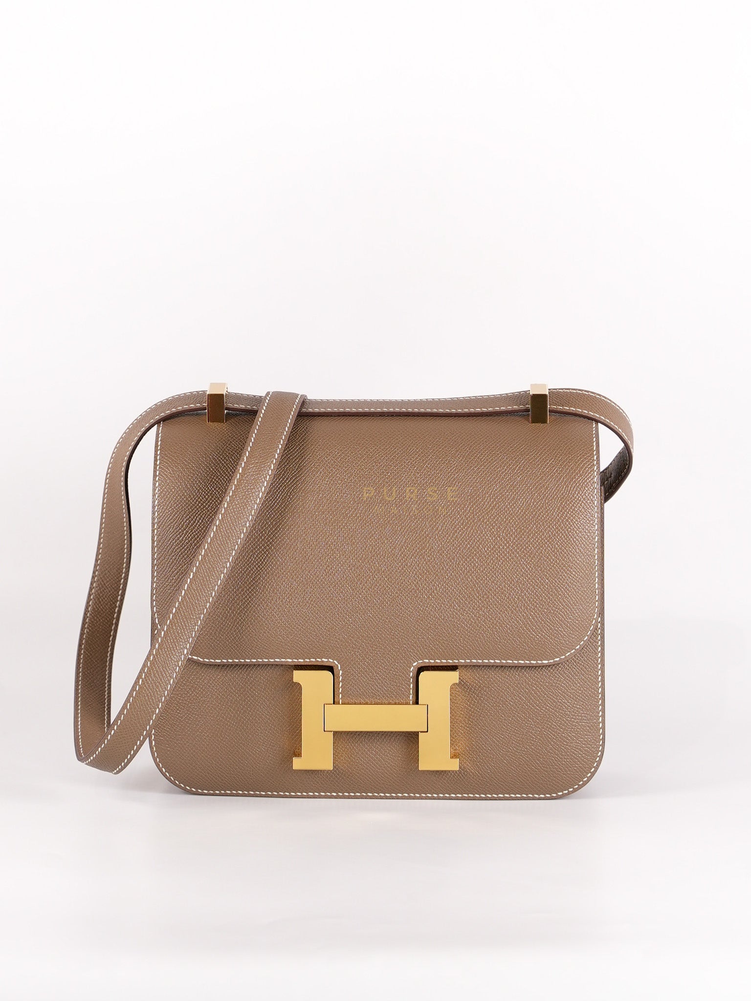 Constance 24 Etoupe in Epsom Leather and Gold Hardware Stamp C (2018) | Purse Maison Luxury Bags Shop