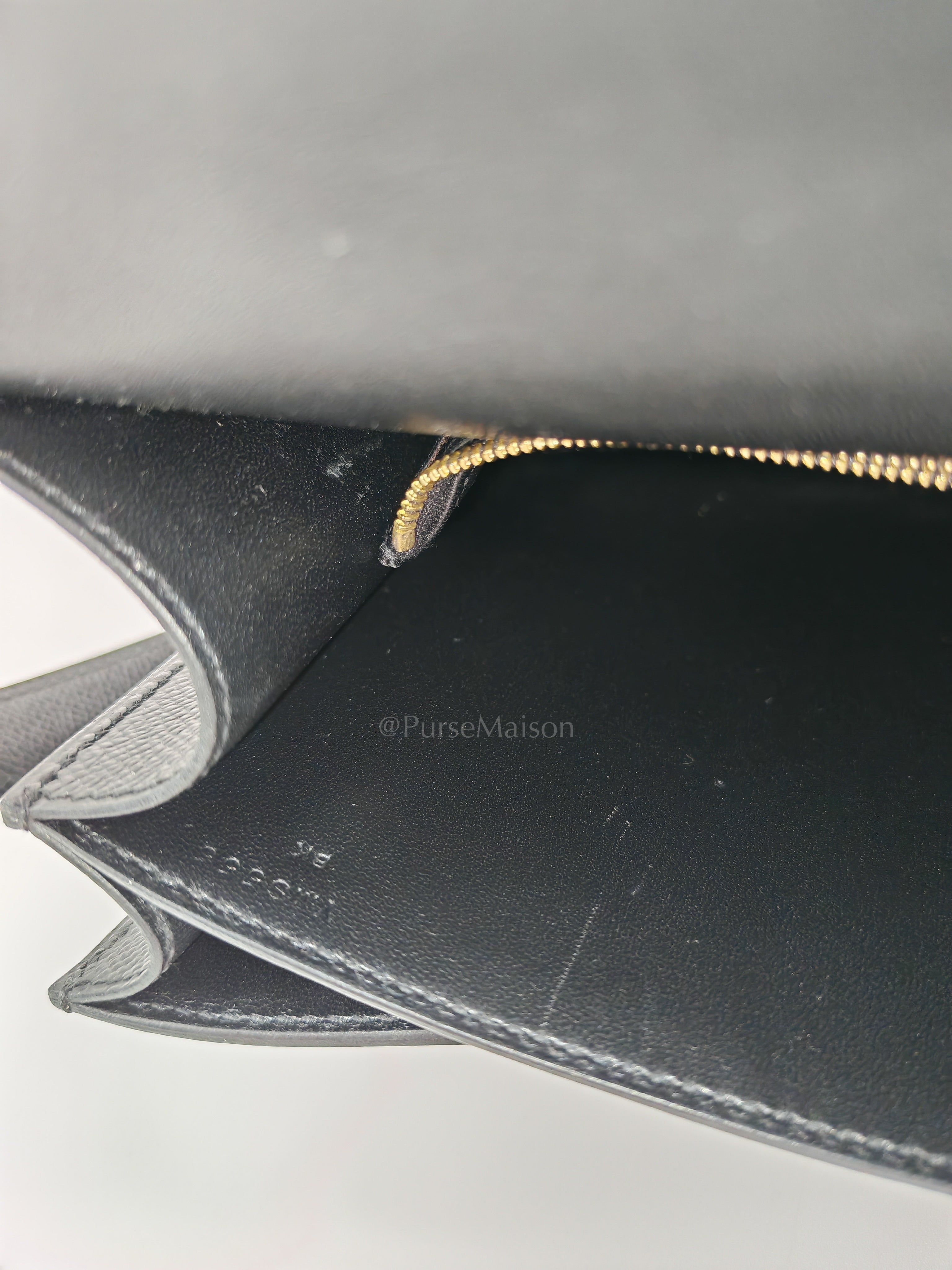Constance 24 in Black Epsom Leather and Gold Hardware Stamp Y (2020) | Purse Maison Luxury Bags Shop