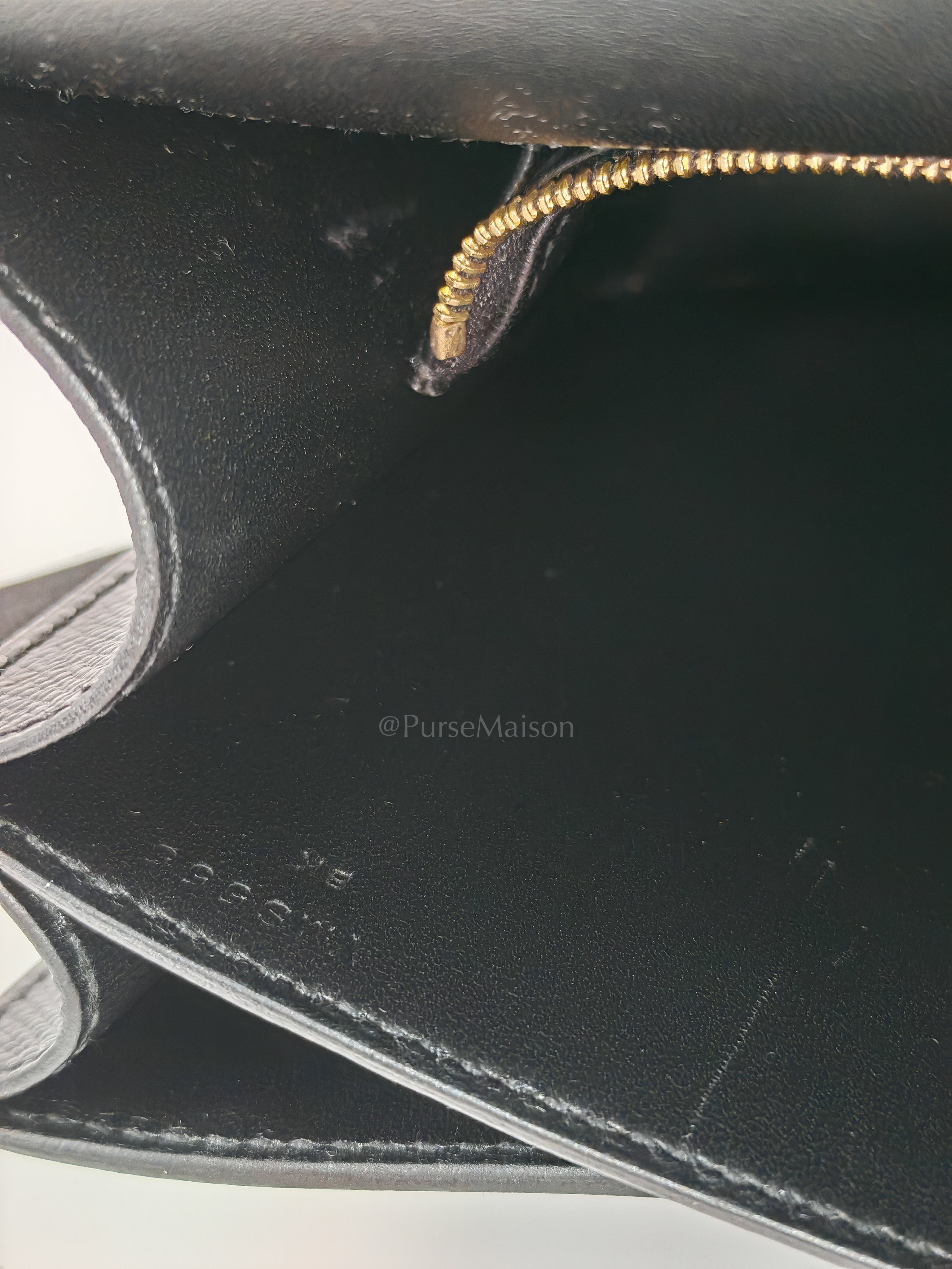 Constance 24 in Black Epsom Leather and Gold Hardware Stamp Y (2020) | Purse Maison Luxury Bags Shop