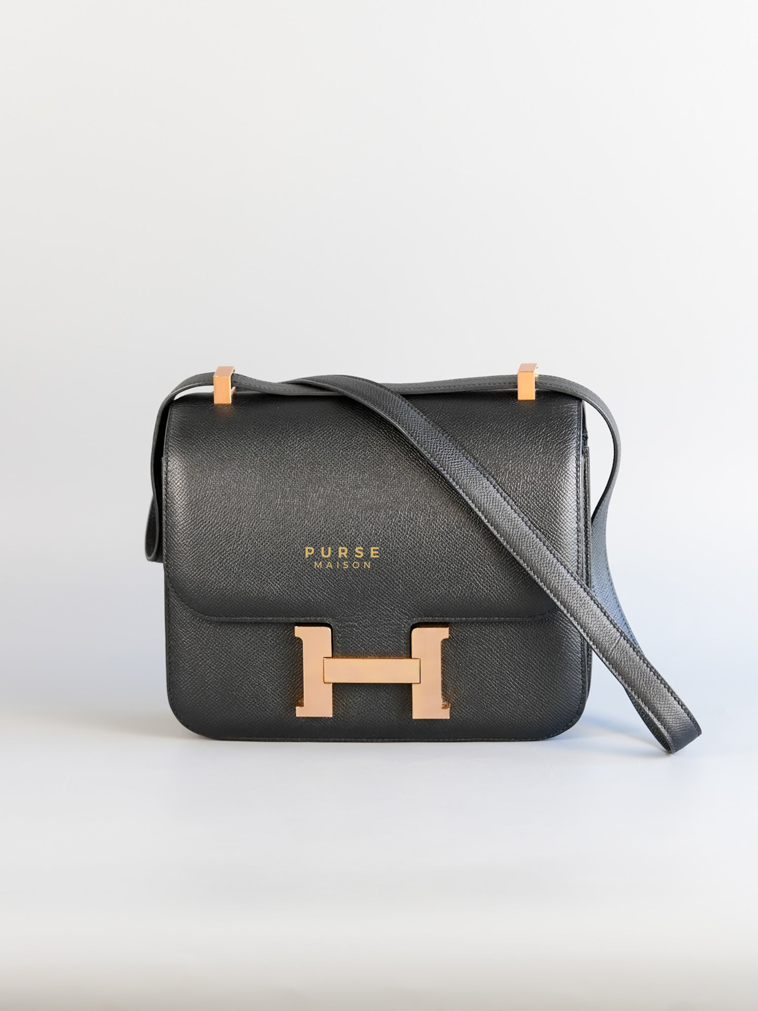 Hermes constance 24 black epsom rose gold on sale