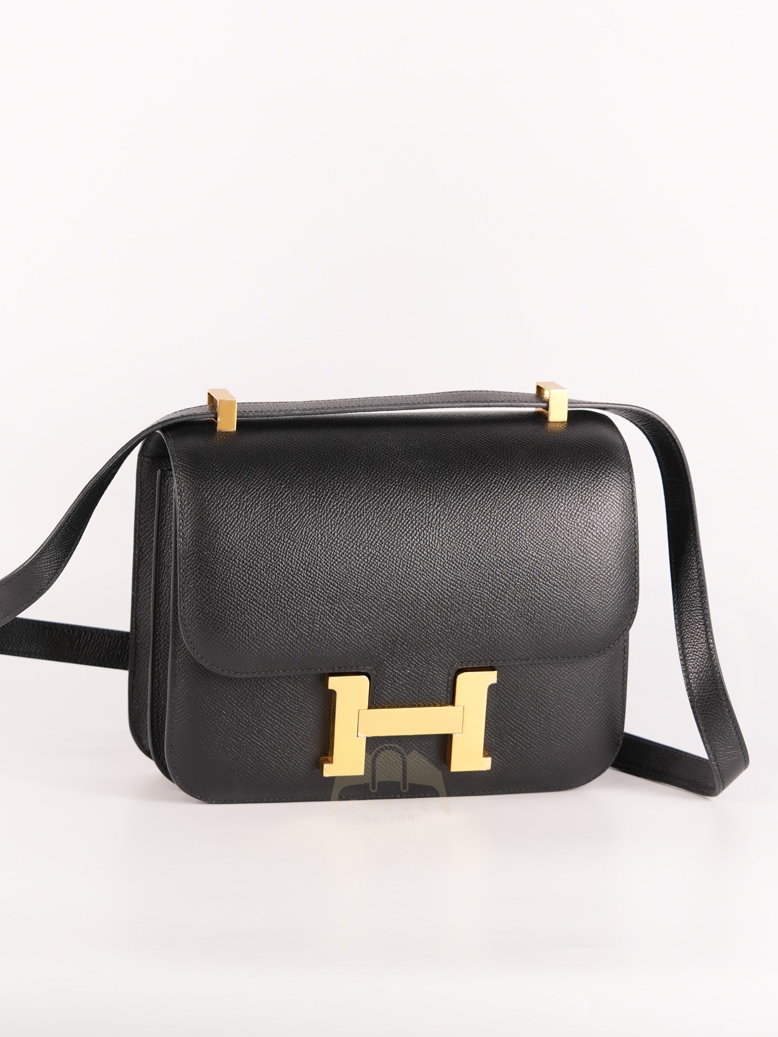 Constance 24 in Black Epsom Leather & Gold Hardware Stamp Z (2021) | Purse Maison Luxury Bags Shop