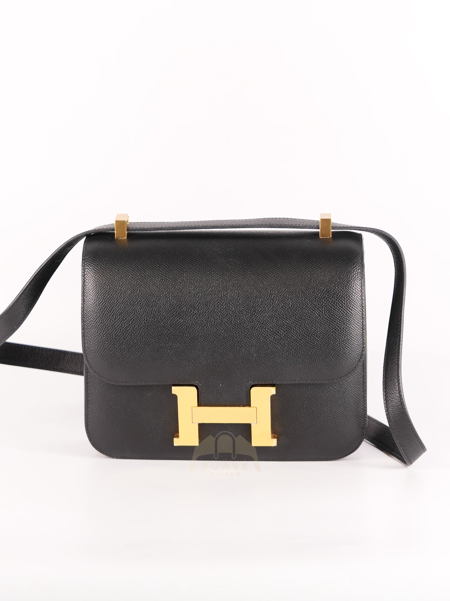 Constance 24 in Black Epsom Leather & Gold Hardware Stamp Z (2021) | Purse Maison Luxury Bags Shop
