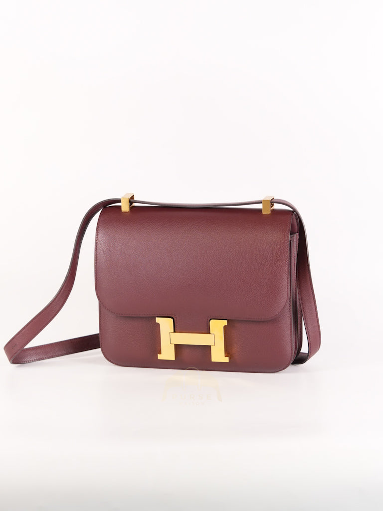 Constance 24 in Bordeaux Evercolor Leather Gold Hardware Stamp A(2017) | Purse Maison Luxury Bags Shop