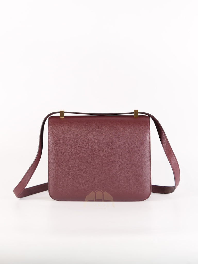 Constance 24 in Bordeaux Evercolor Leather Gold Hardware Stamp A(2017) | Purse Maison Luxury Bags Shop