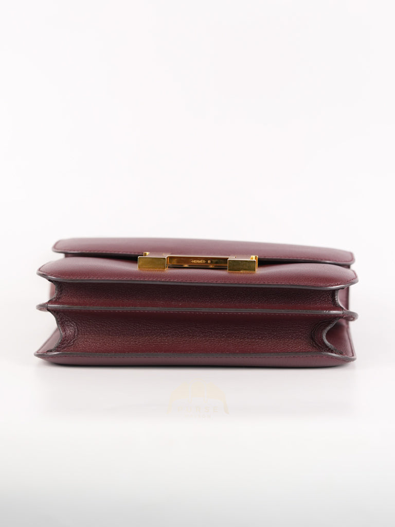 Constance 24 in Bordeaux Evercolor Leather Gold Hardware Stamp A(2017) | Purse Maison Luxury Bags Shop