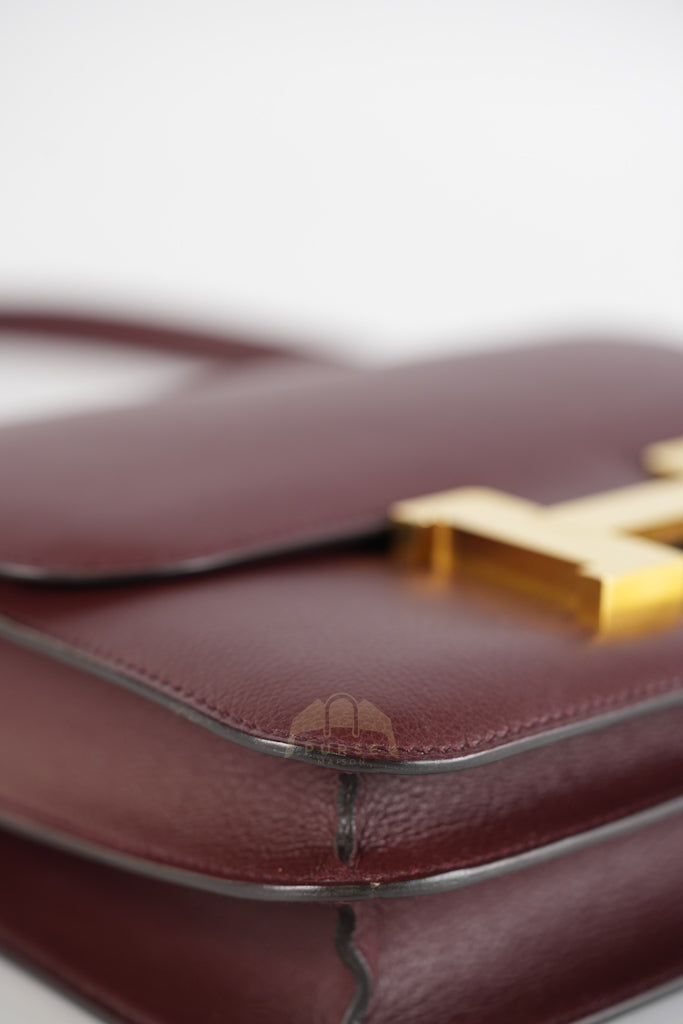 Constance 24 in Bordeaux Evercolor Leather Gold Hardware Stamp A(2017) | Purse Maison Luxury Bags Shop