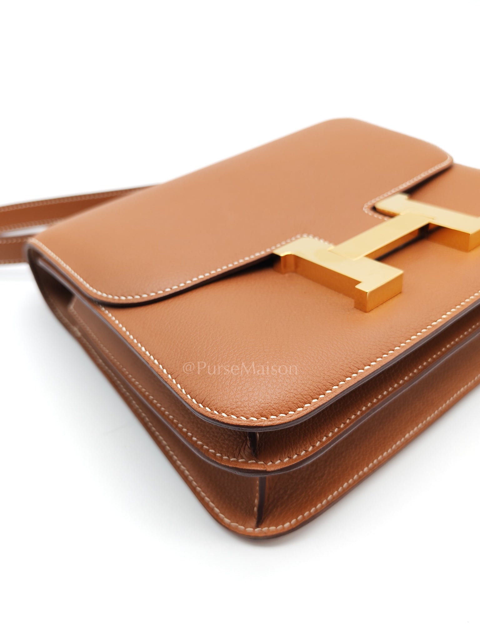 Constance 24 in Gold Evercolor Leather and Gold Hardware Stamp D (2019) | Purse Maison Luxury Bags Shop