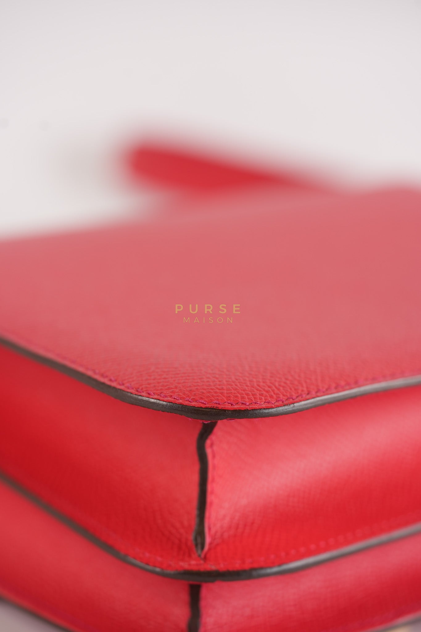 Constance 24 in Red Epsom Leather & Gold Hardware Stamp C (2018) | Purse Maison Luxury Bags Shop