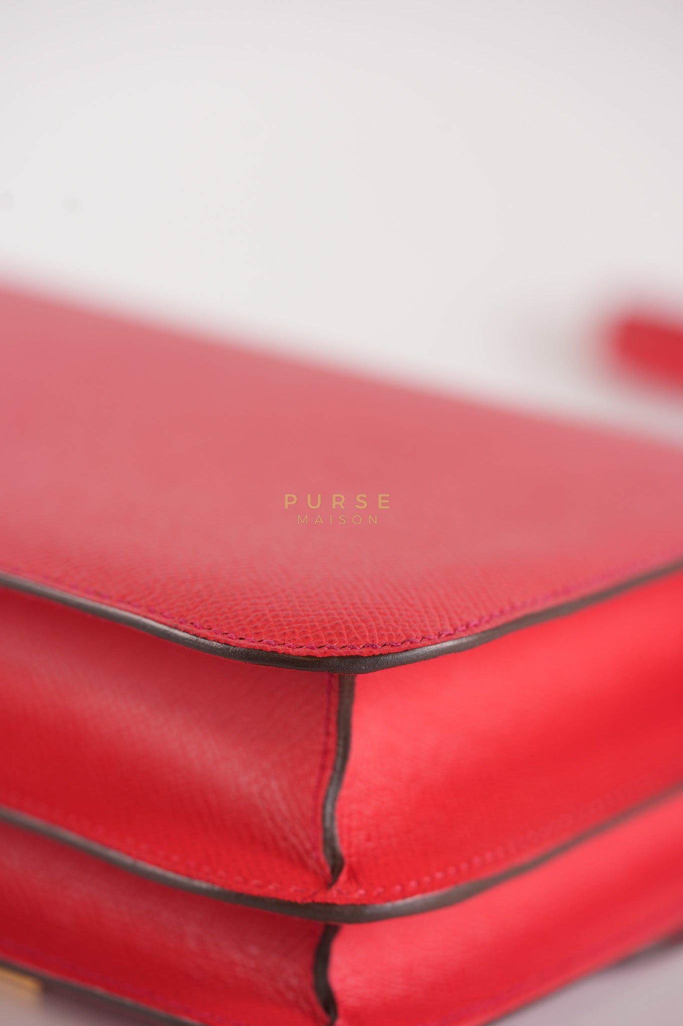 Constance 24 in Red Epsom Leather & Gold Hardware Stamp C (2018) | Purse Maison Luxury Bags Shop
