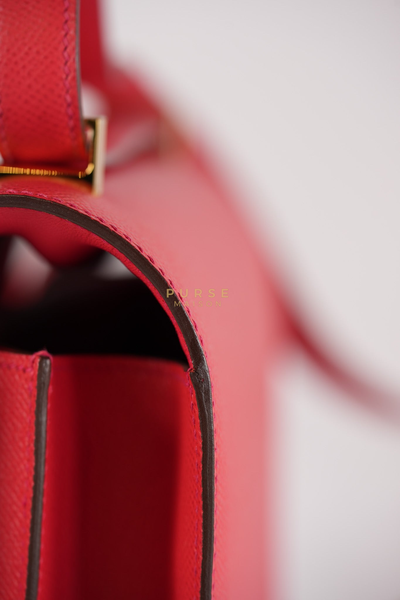Constance 24 in Red Epsom Leather & Gold Hardware Stamp C (2018) | Purse Maison Luxury Bags Shop