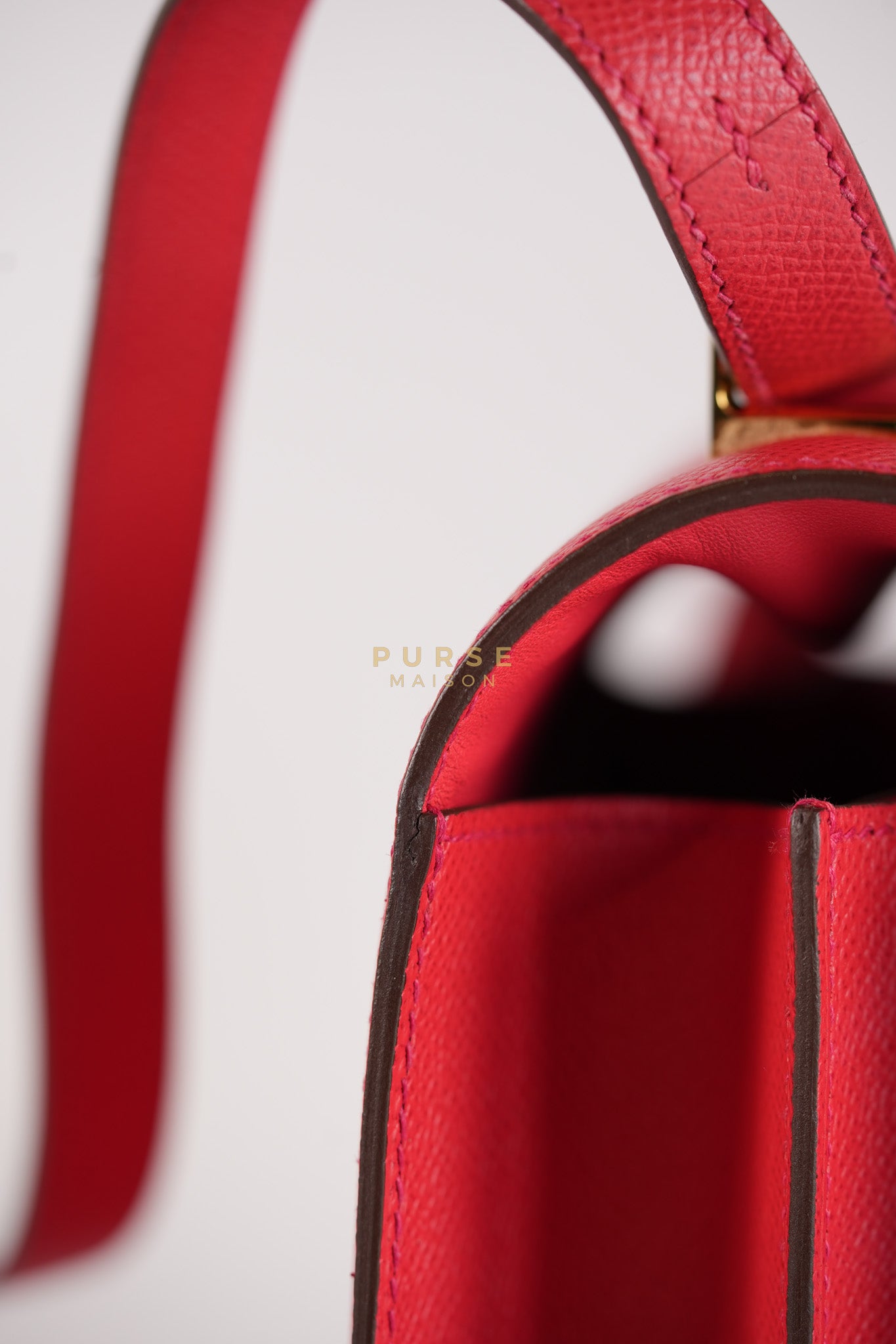 Constance 24 in Red Epsom Leather & Gold Hardware Stamp C (2018) | Purse Maison Luxury Bags Shop