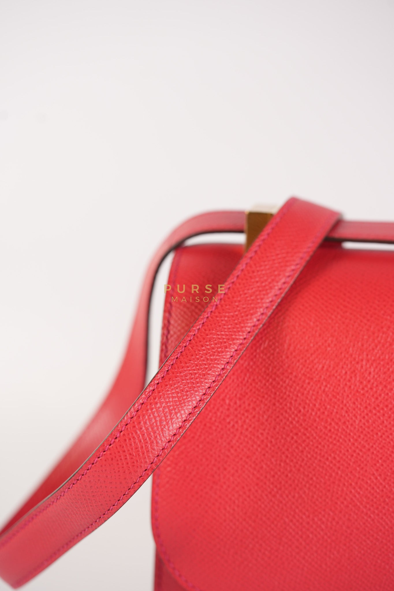 Constance 24 in Red Epsom Leather & Gold Hardware Stamp C (2018) | Purse Maison Luxury Bags Shop