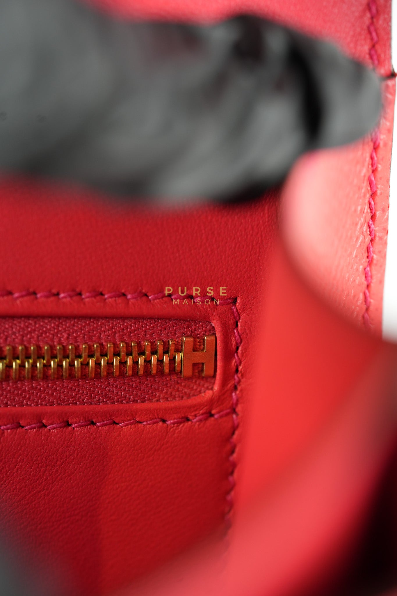 Constance 24 in Red Epsom Leather & Gold Hardware Stamp C (2018) | Purse Maison Luxury Bags Shop
