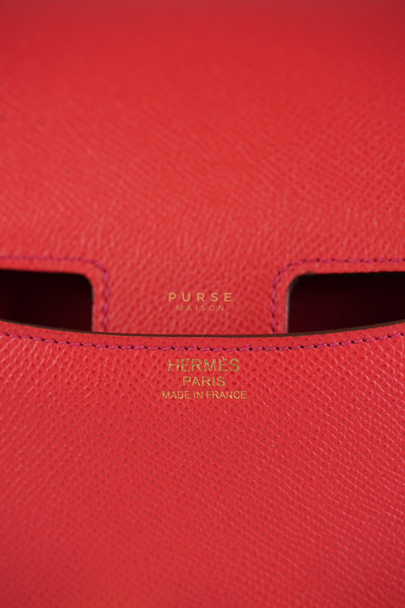 Constance 24 in Red Epsom Leather & Gold Hardware Stamp C (2018) | Purse Maison Luxury Bags Shop
