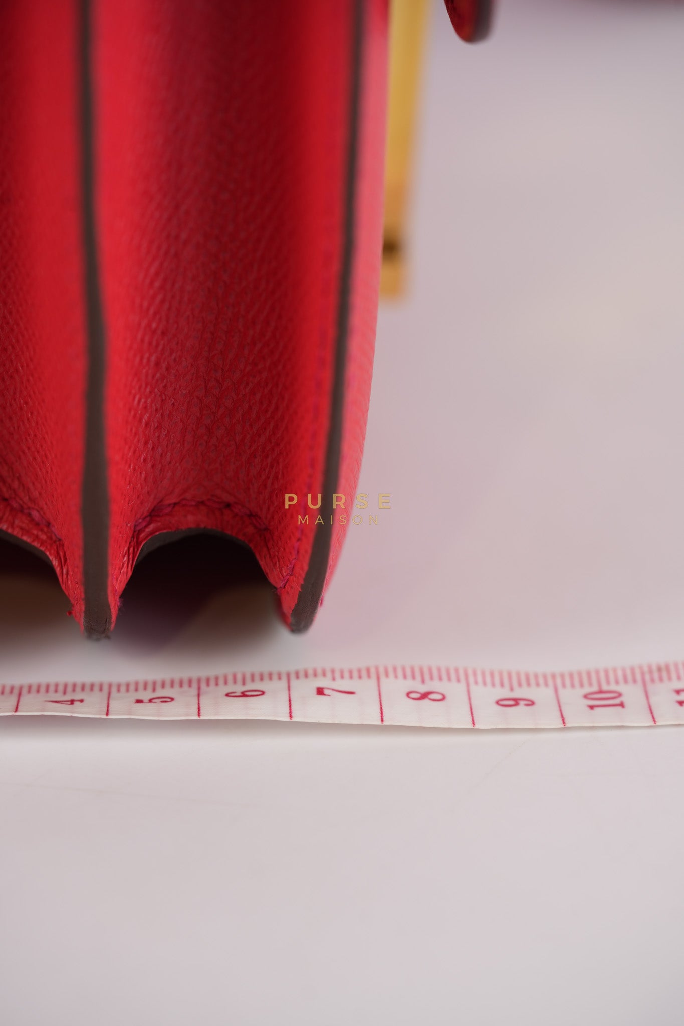 Constance 24 in Red Epsom Leather & Gold Hardware Stamp C (2018) | Purse Maison Luxury Bags Shop