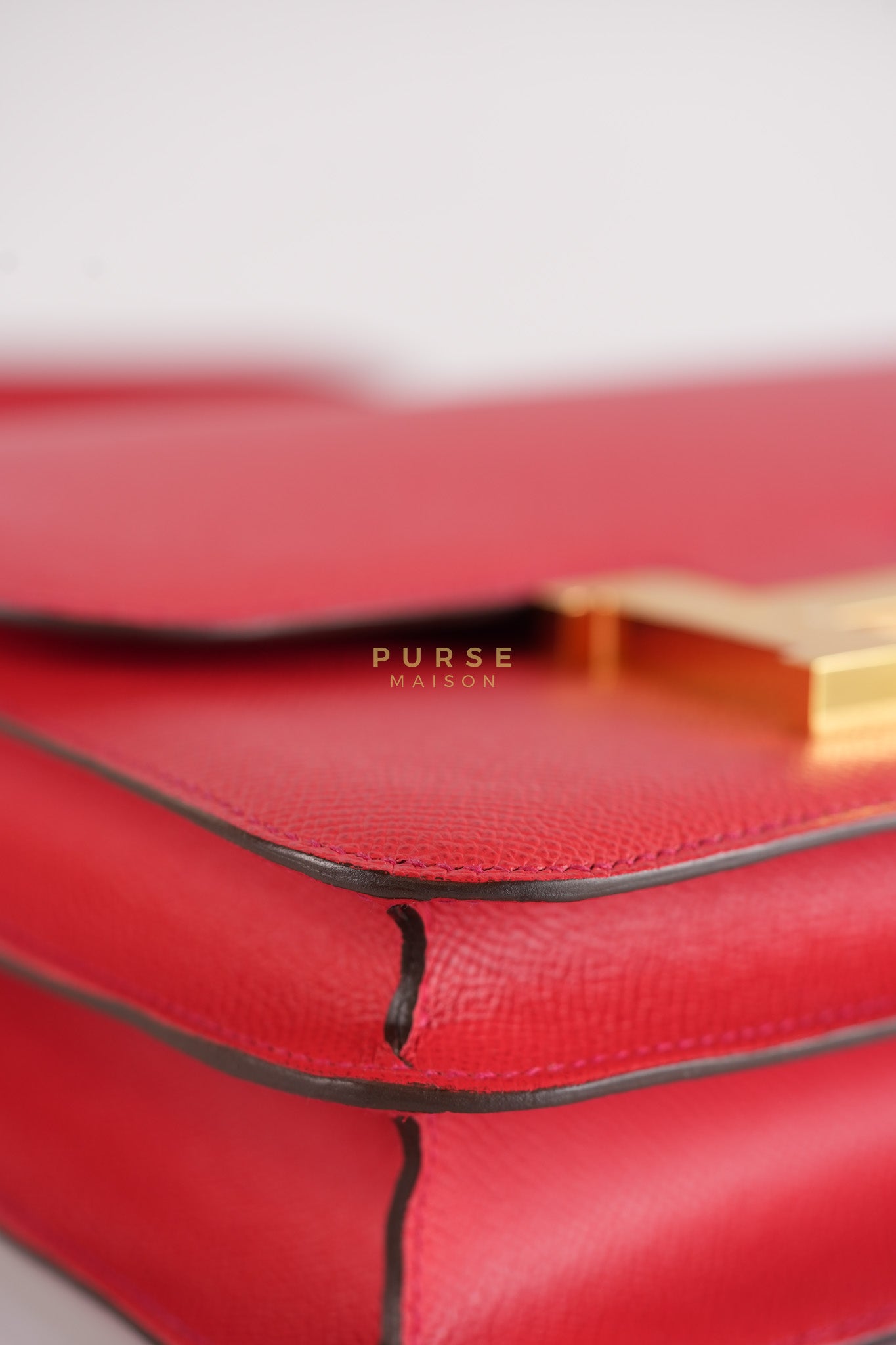 Constance 24 in Red Epsom Leather & Gold Hardware Stamp C (2018) | Purse Maison Luxury Bags Shop