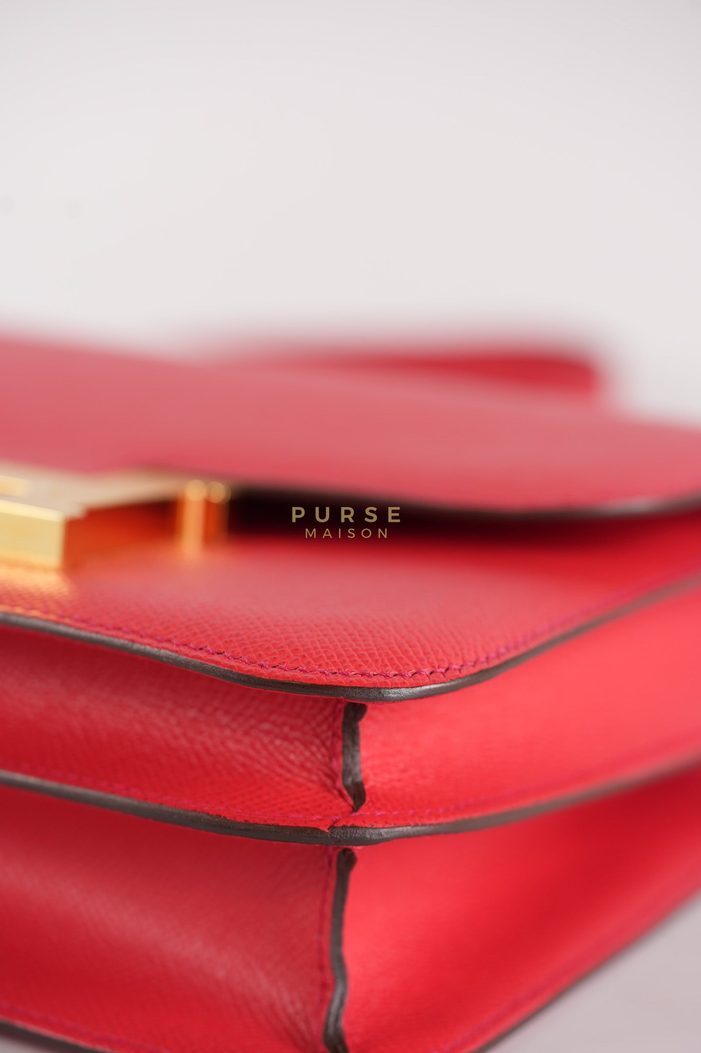 Constance 24 in Red Epsom Leather & Gold Hardware Stamp C (2018) | Purse Maison Luxury Bags Shop