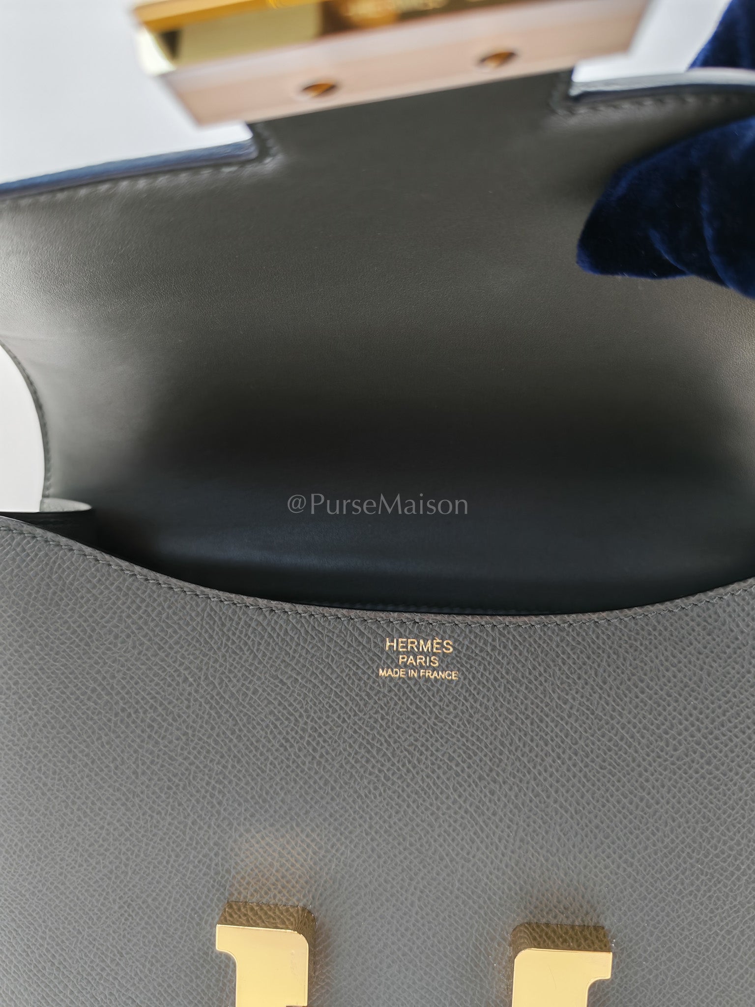 Constance 24 in Vert De Gris Epsom Leather Gold Hardware with Mirror Stamp U(2022) | Purse Maison Luxury Bags Shop