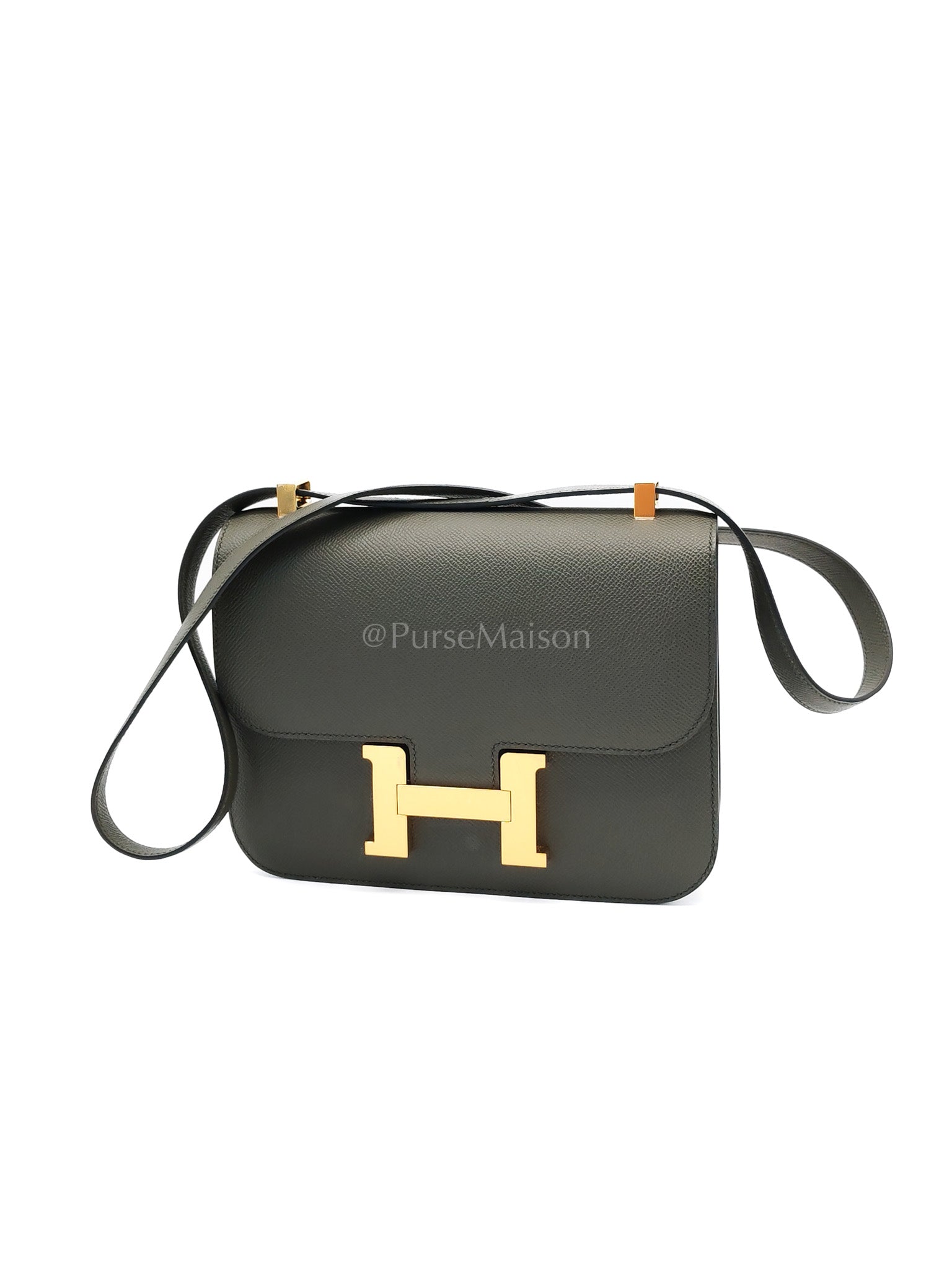 Constance 24 in Vert De Gris Epsom Leather Gold Hardware with Mirror Stamp U(2022) | Purse Maison Luxury Bags Shop