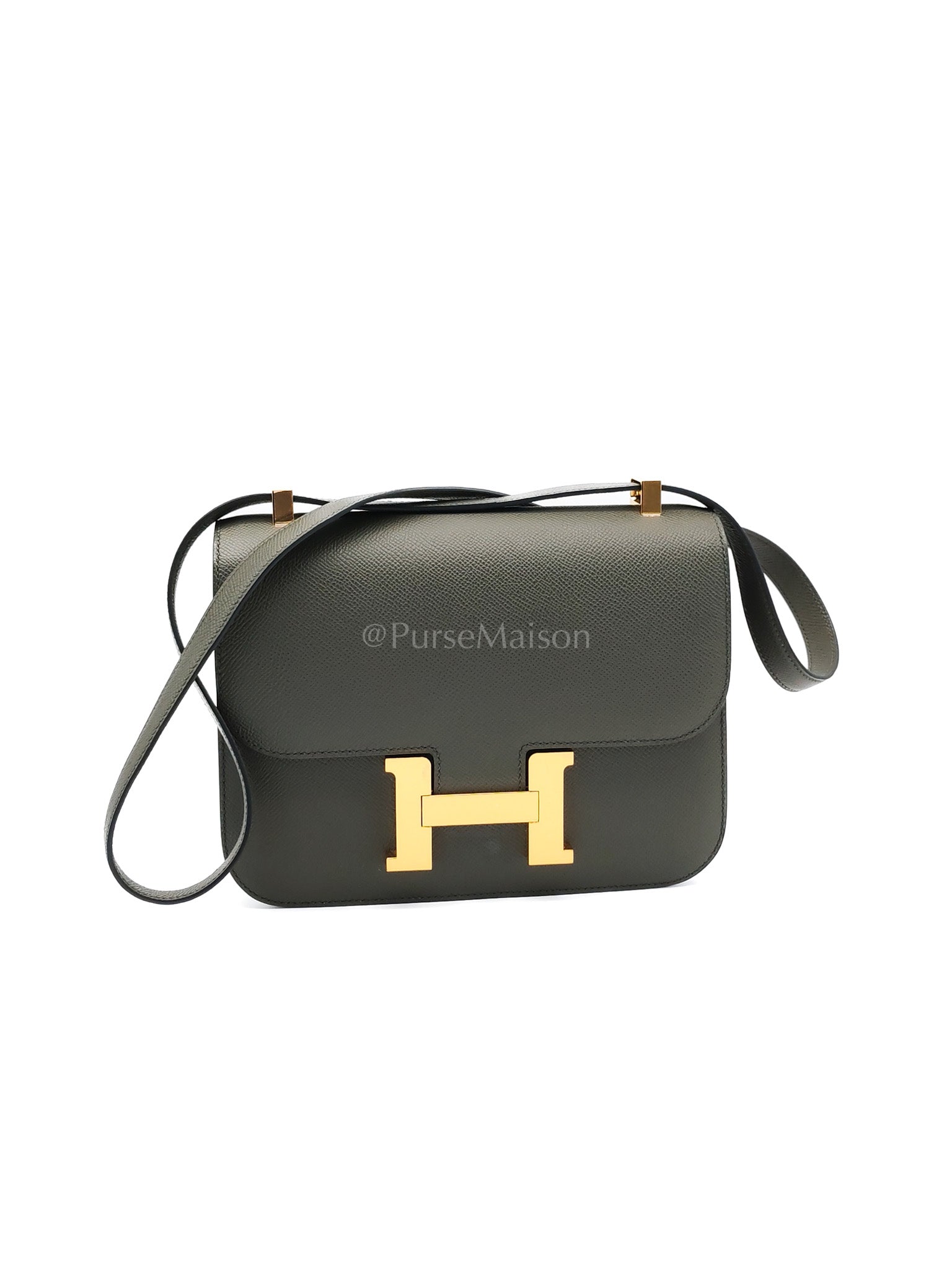 Constance 24 in Vert De Gris Epsom Leather Gold Hardware with Mirror Stamp U(2022) | Purse Maison Luxury Bags Shop