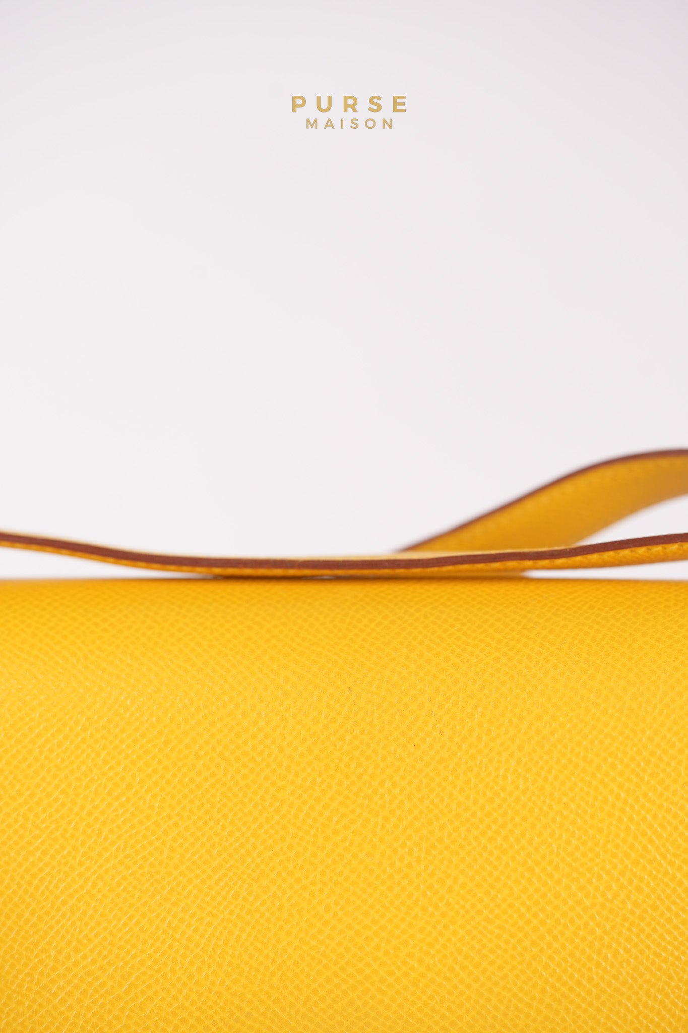 Constance 24 Jaune in Epsom Leather and Gold Hardware Stamp C Square (1999) | Purse Maison Luxury Bags Shop