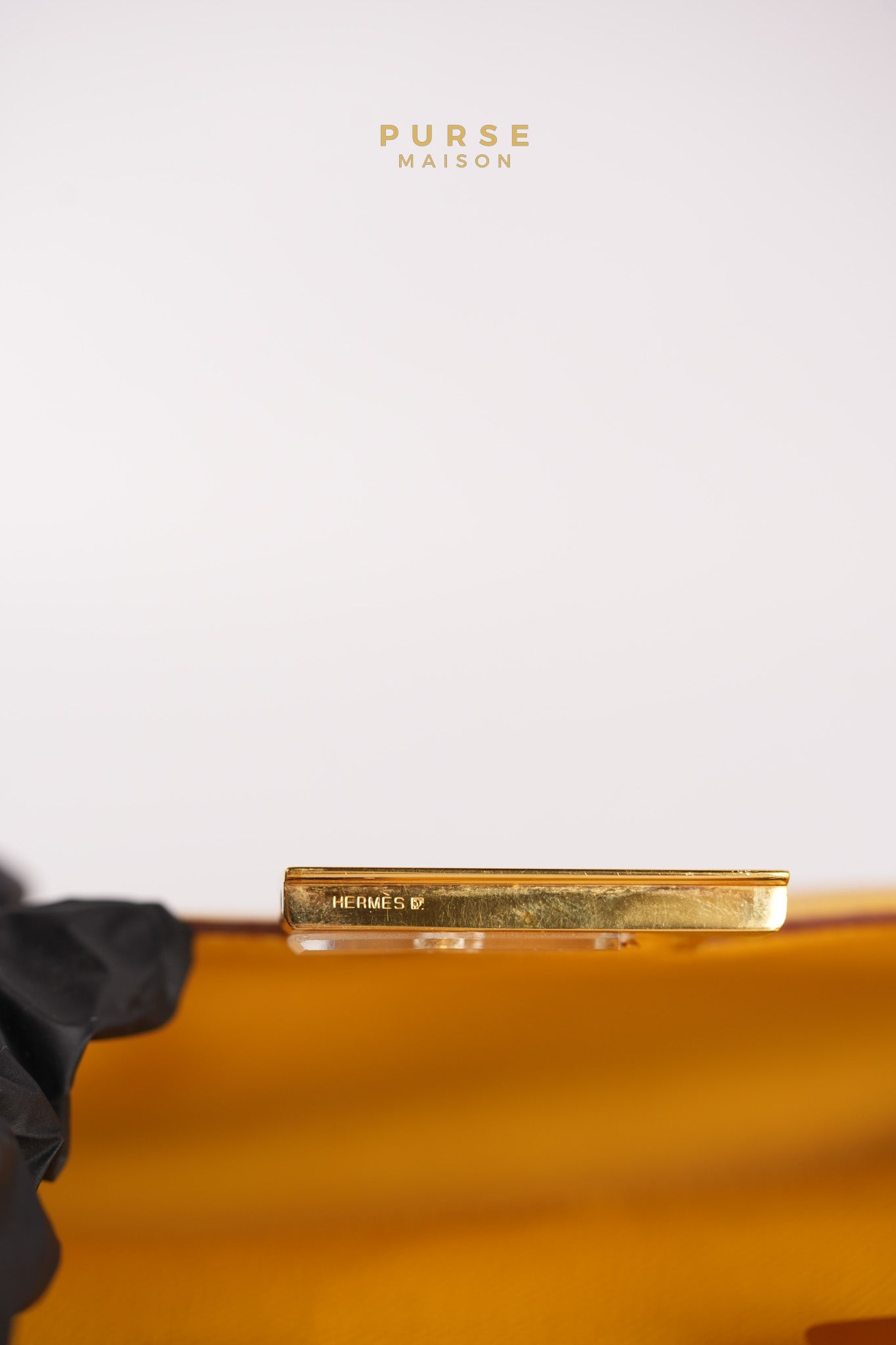 Constance 24 Jaune in Epsom Leather and Gold Hardware Stamp C Square (1999) | Purse Maison Luxury Bags Shop