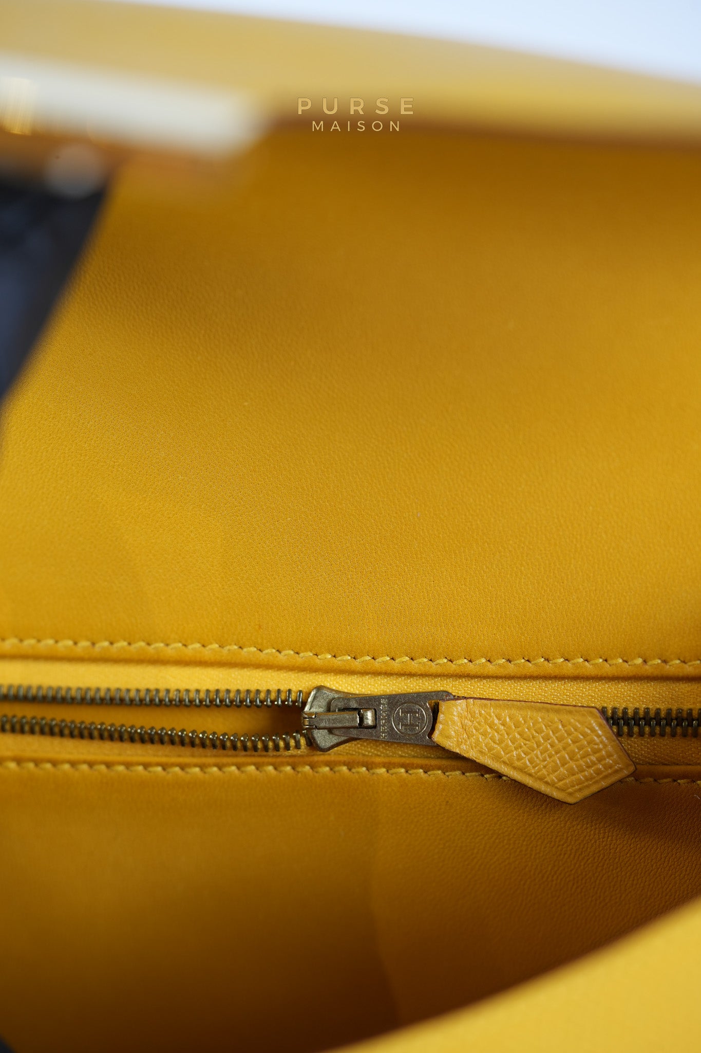 Constance 24 Jaune in Epsom Leather and Gold Hardware Stamp C Square (1999) | Purse Maison Luxury Bags Shop