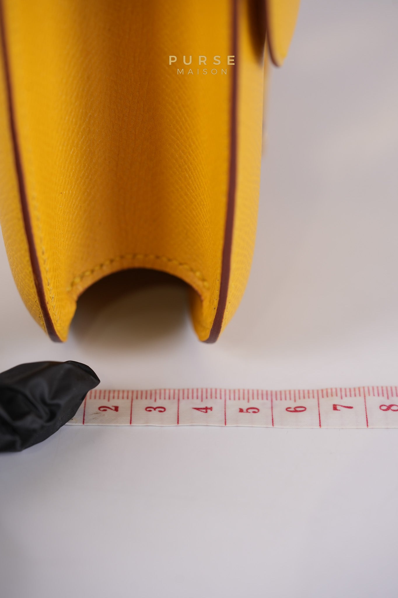 Constance 24 Jaune in Epsom Leather and Gold Hardware Stamp C Square (1999) | Purse Maison Luxury Bags Shop