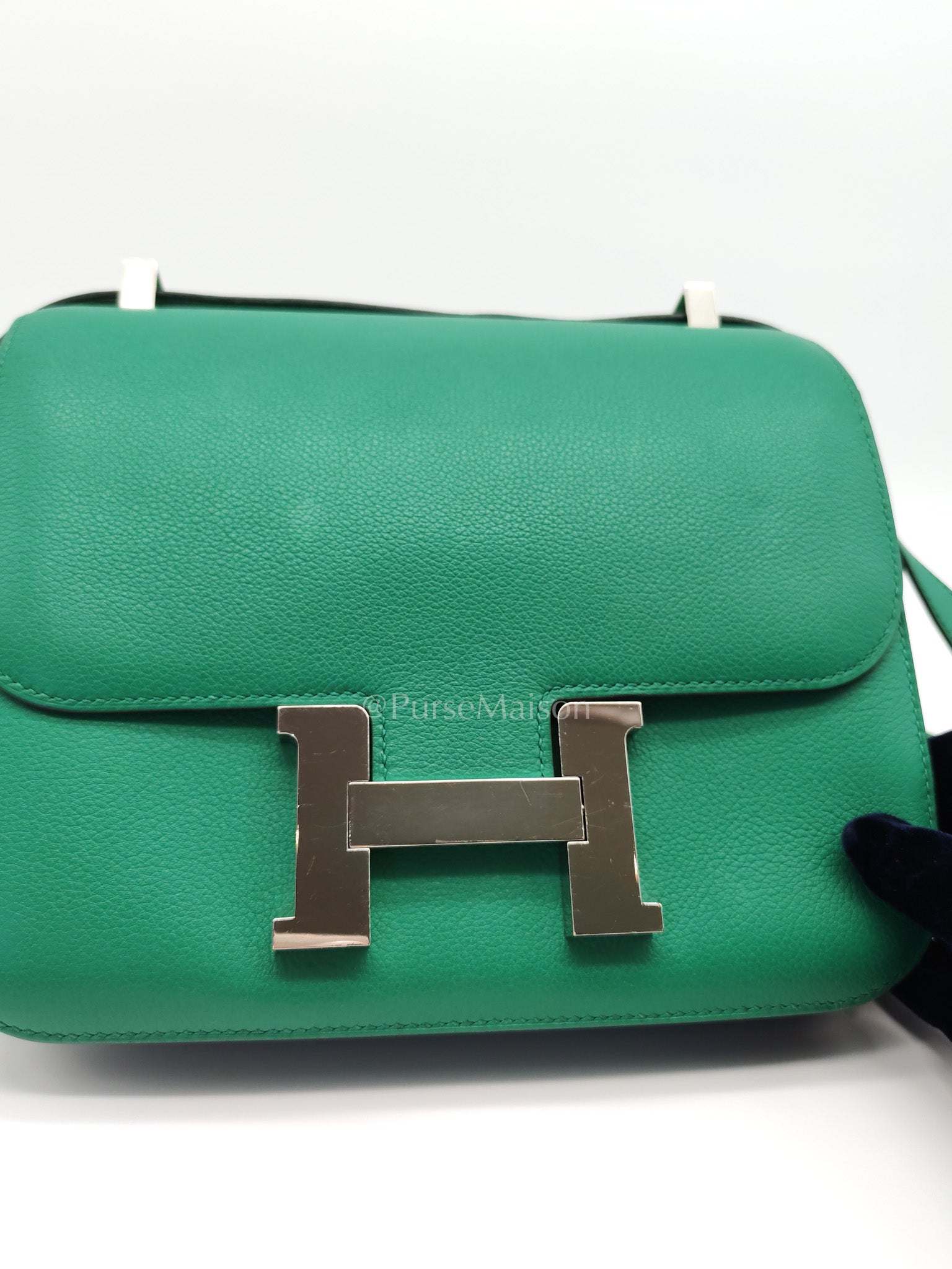 Constance 24 Vert Vertigo in Evercolor Leather and Palladium Hardware Stamp A (2017) | Purse Maison Luxury Bags Shop