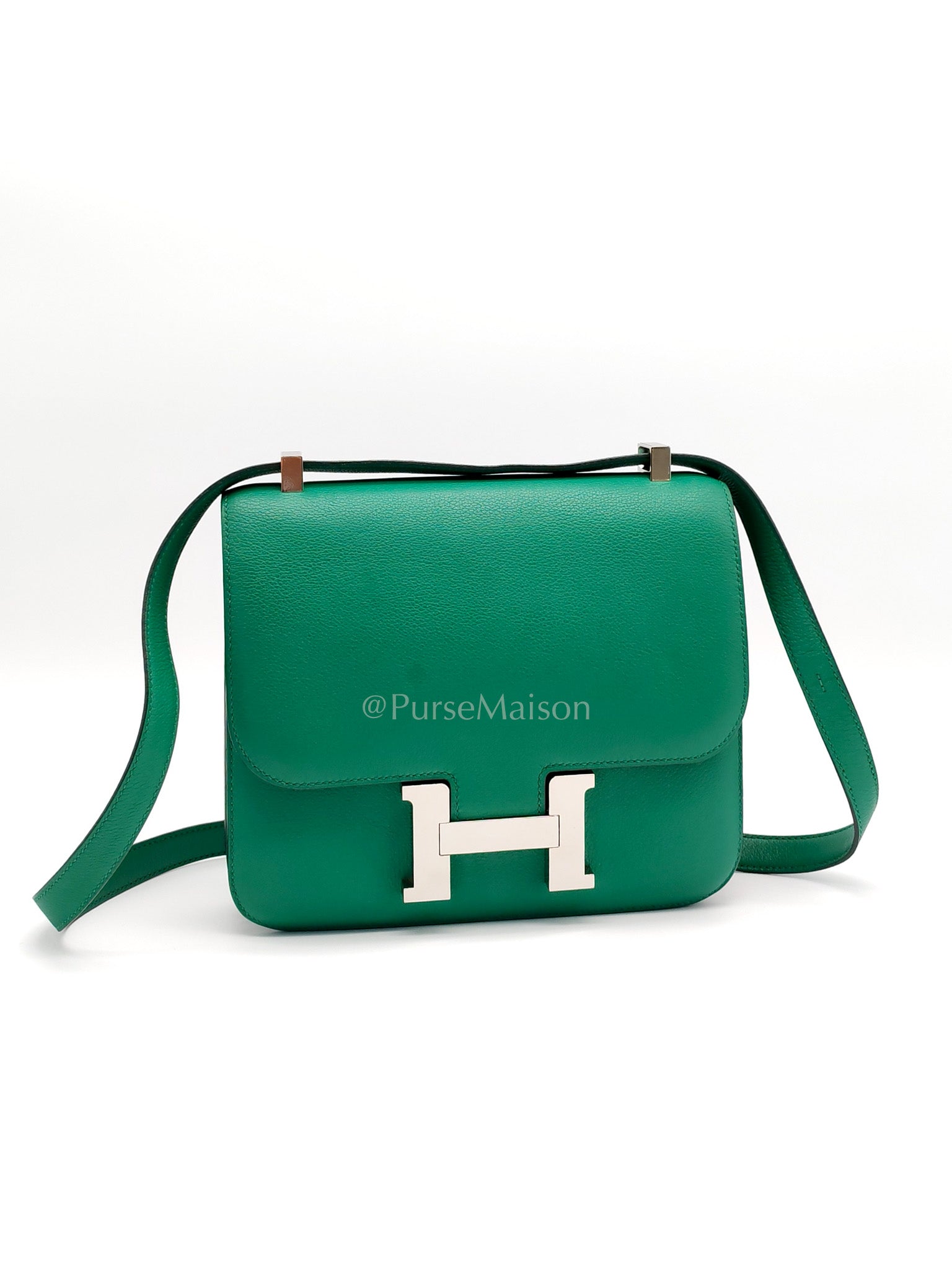 Constance 24 Vert Vertigo in Evercolor Leather and Palladium Hardware Stamp A (2017) | Purse Maison Luxury Bags Shop