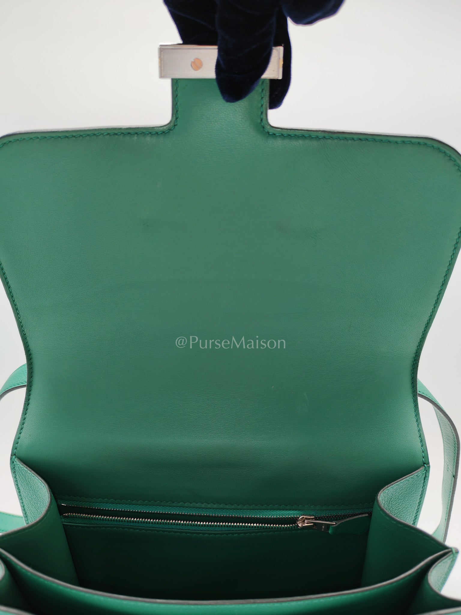 Constance 24 Vert Vertigo in Evercolor Leather and Palladium Hardware Stamp A (2017) | Purse Maison Luxury Bags Shop