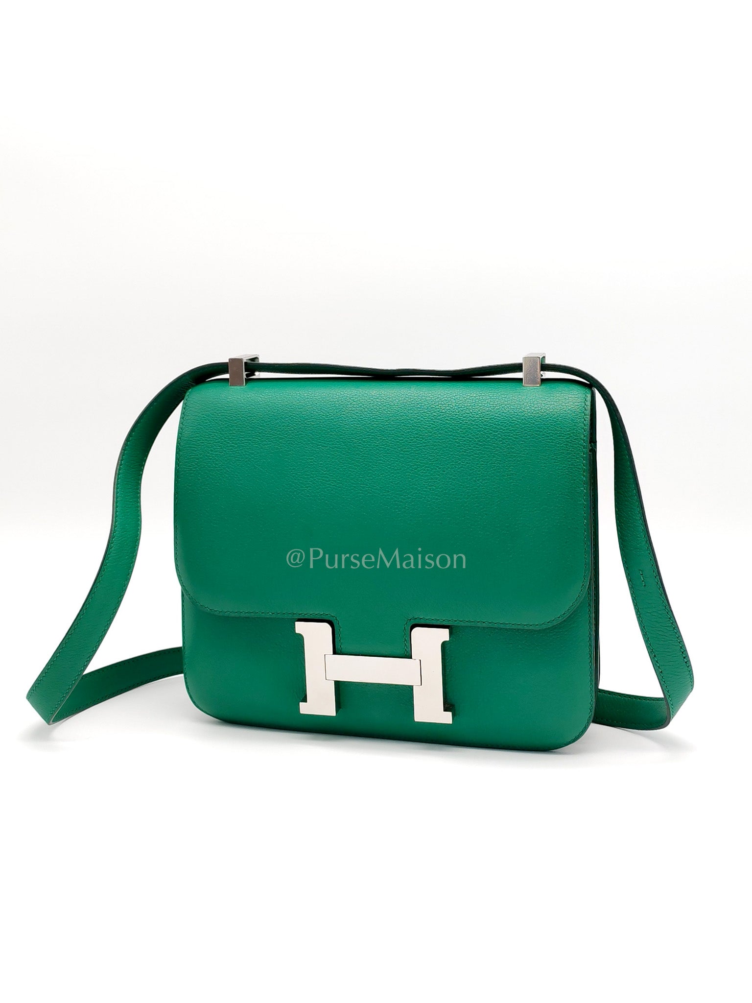 Constance 24 Vert Vertigo in Evercolor Leather and Palladium Hardware Stamp A (2017) | Purse Maison Luxury Bags Shop