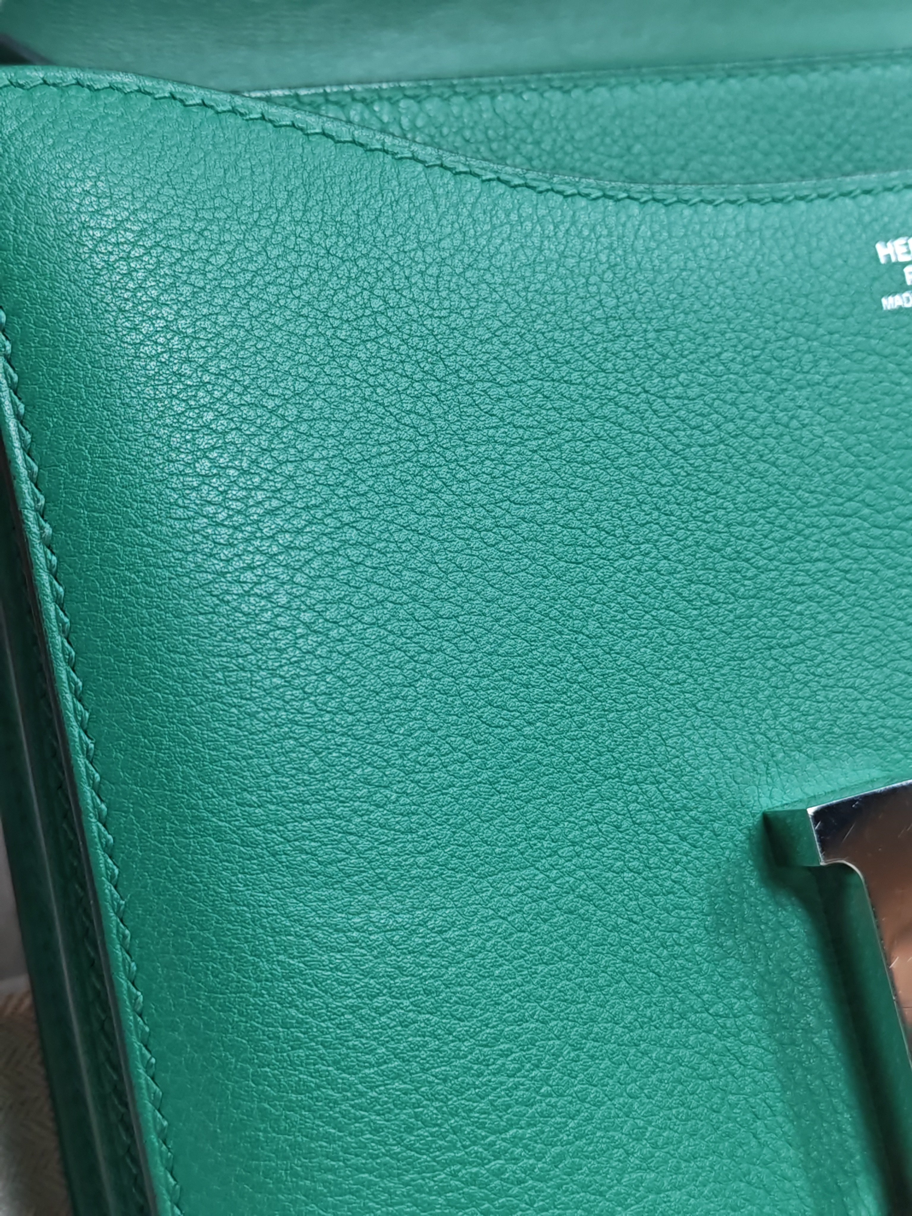 Constance 24 Vert Vertigo in Evercolor Leather and Palladium Hardware Stamp A (2017) | Purse Maison Luxury Bags Shop